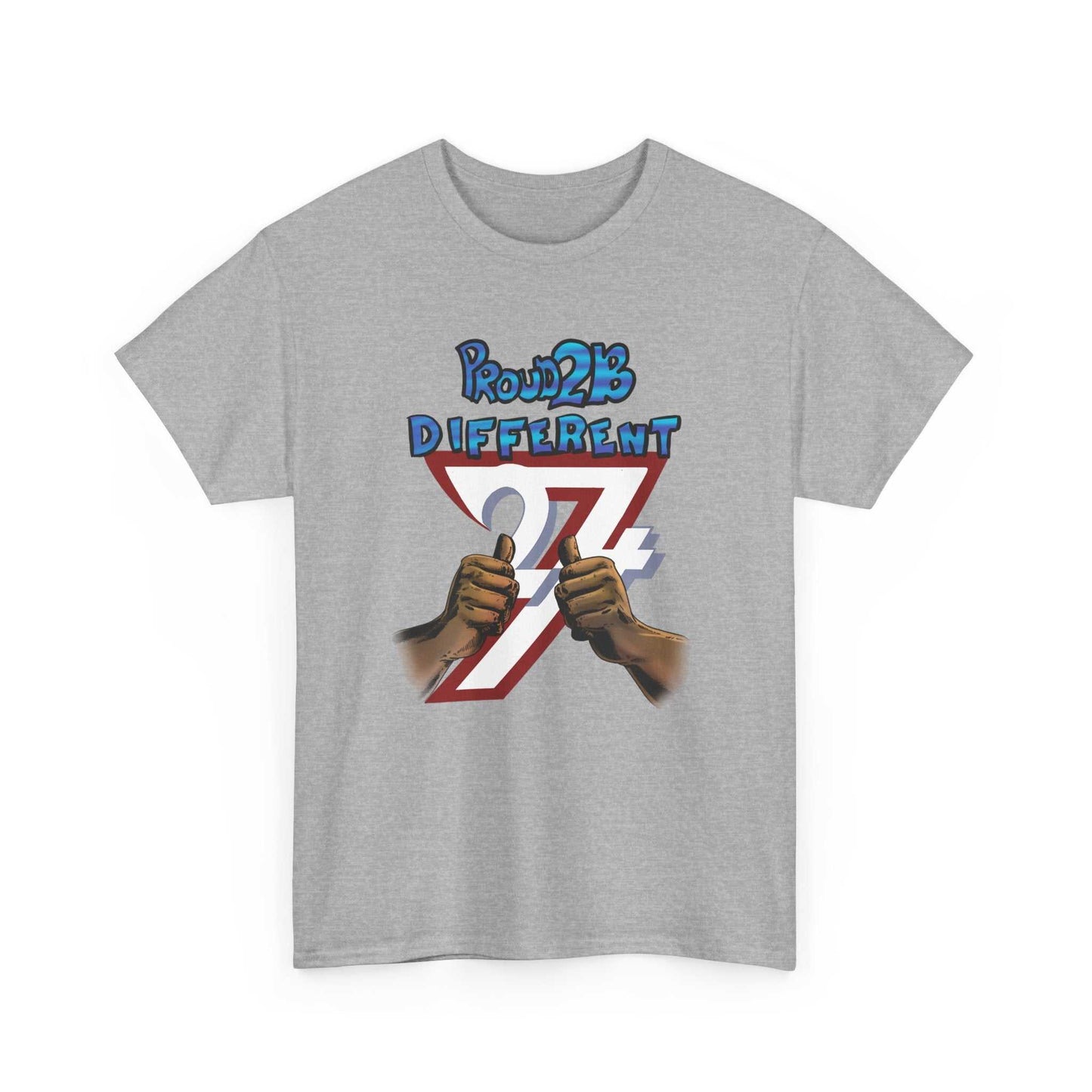 Unique Design Proud To Be Different Printed custom tee light grey