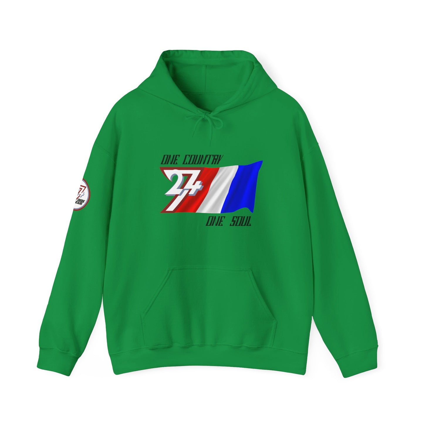 Unique Design 24/7 France Flag Printed Unisex custom Hoodie irish green