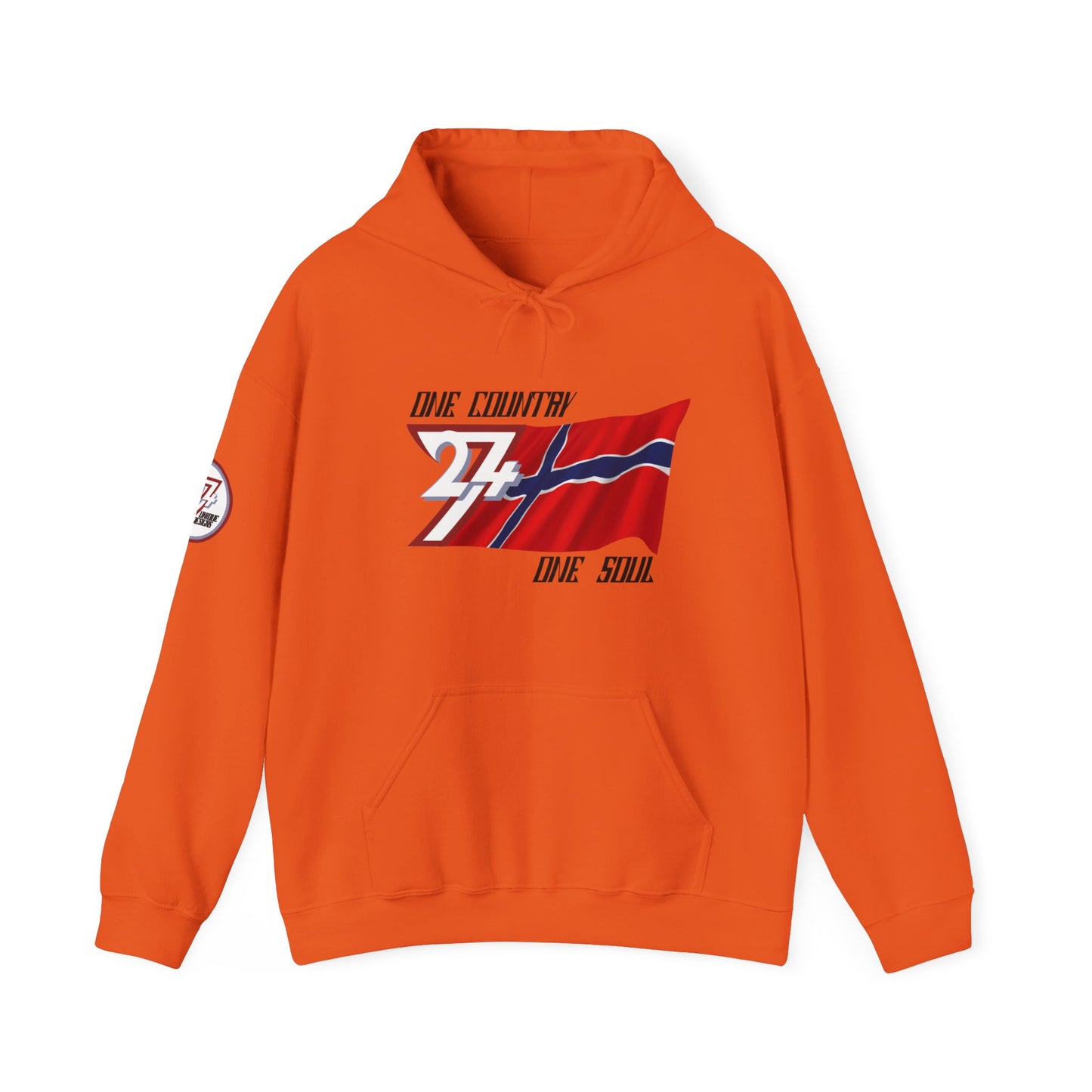 Unique Design 24/7 Norway Flag Printed Unisex custom Hoodie orange