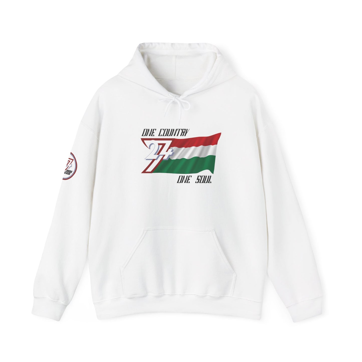 Unique Design 24/7 Hungary Flag Printed Unisex custom Hoodie white