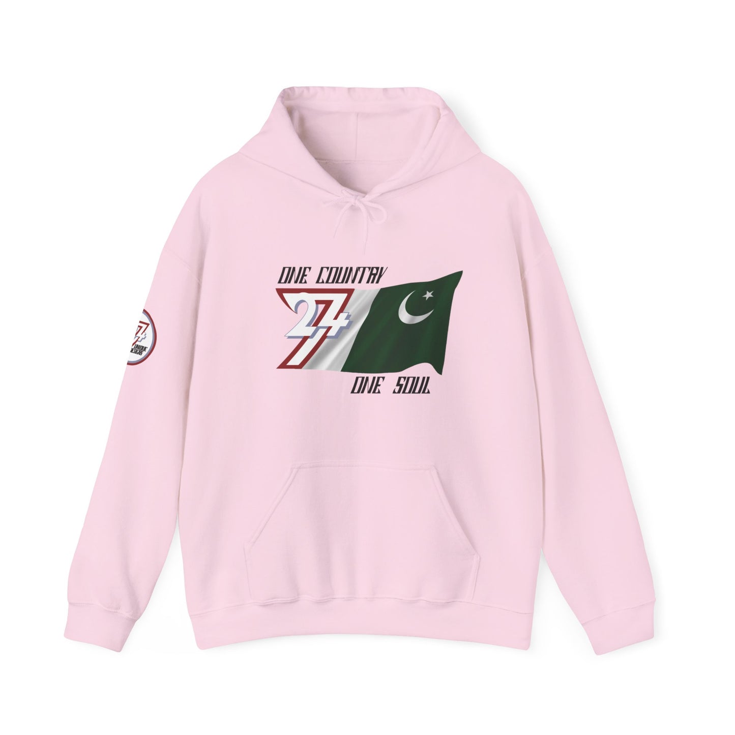 Unique Design 24/7 Pakistan Flag Printed Unisex custom Hoodie light pink