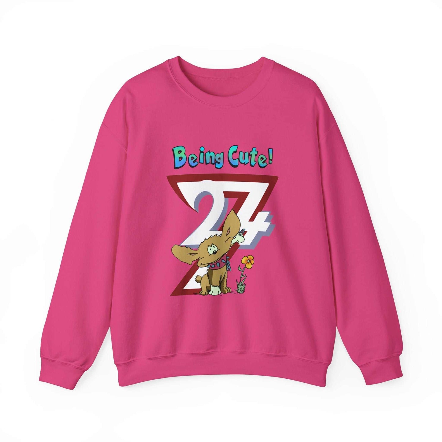 Unique Design Being Cute Doggy Heavy Blend™ Crewneck Sweatshirt heliconia