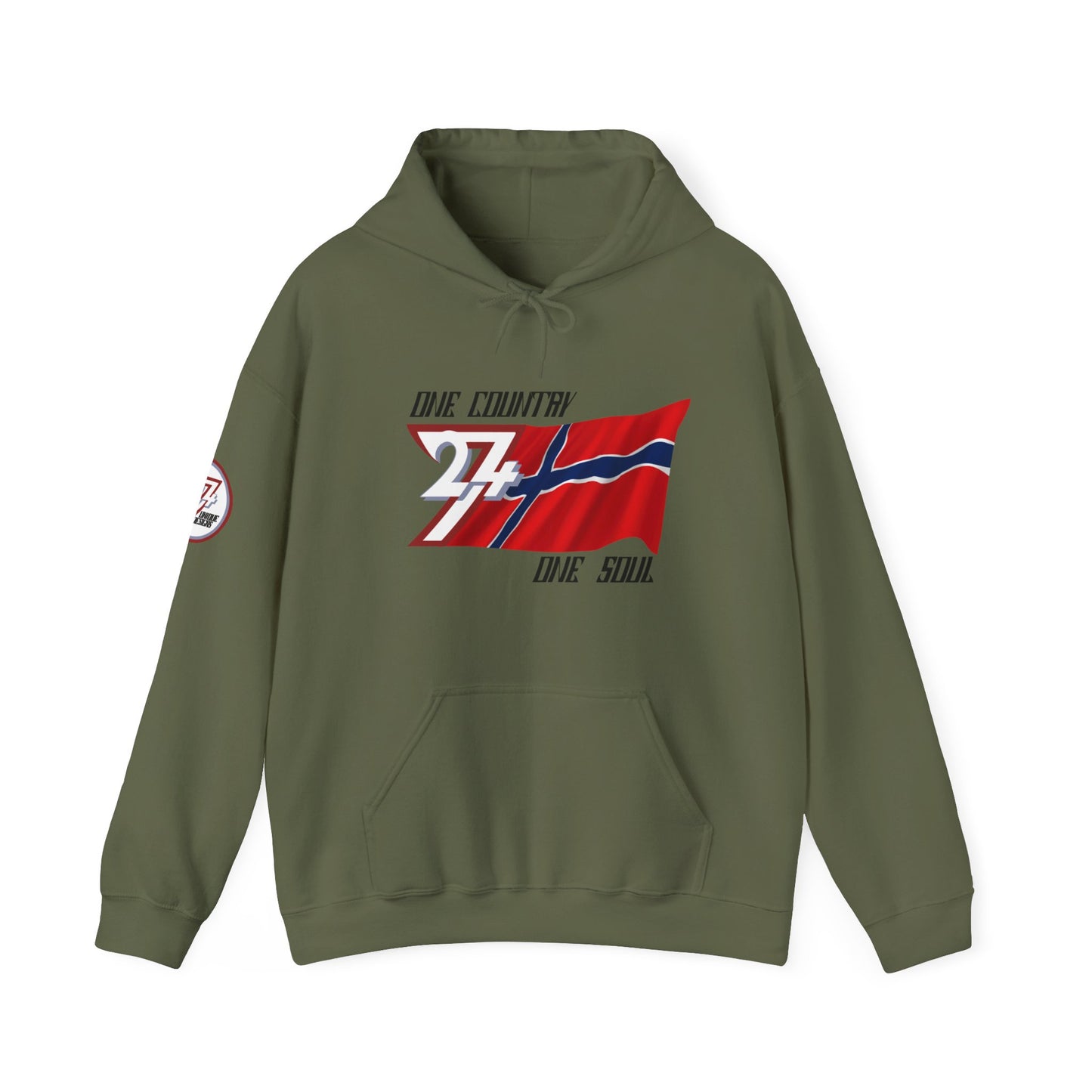 Unique Design 24/7 Norway Flag Printed Unisex custom Hoodie military green