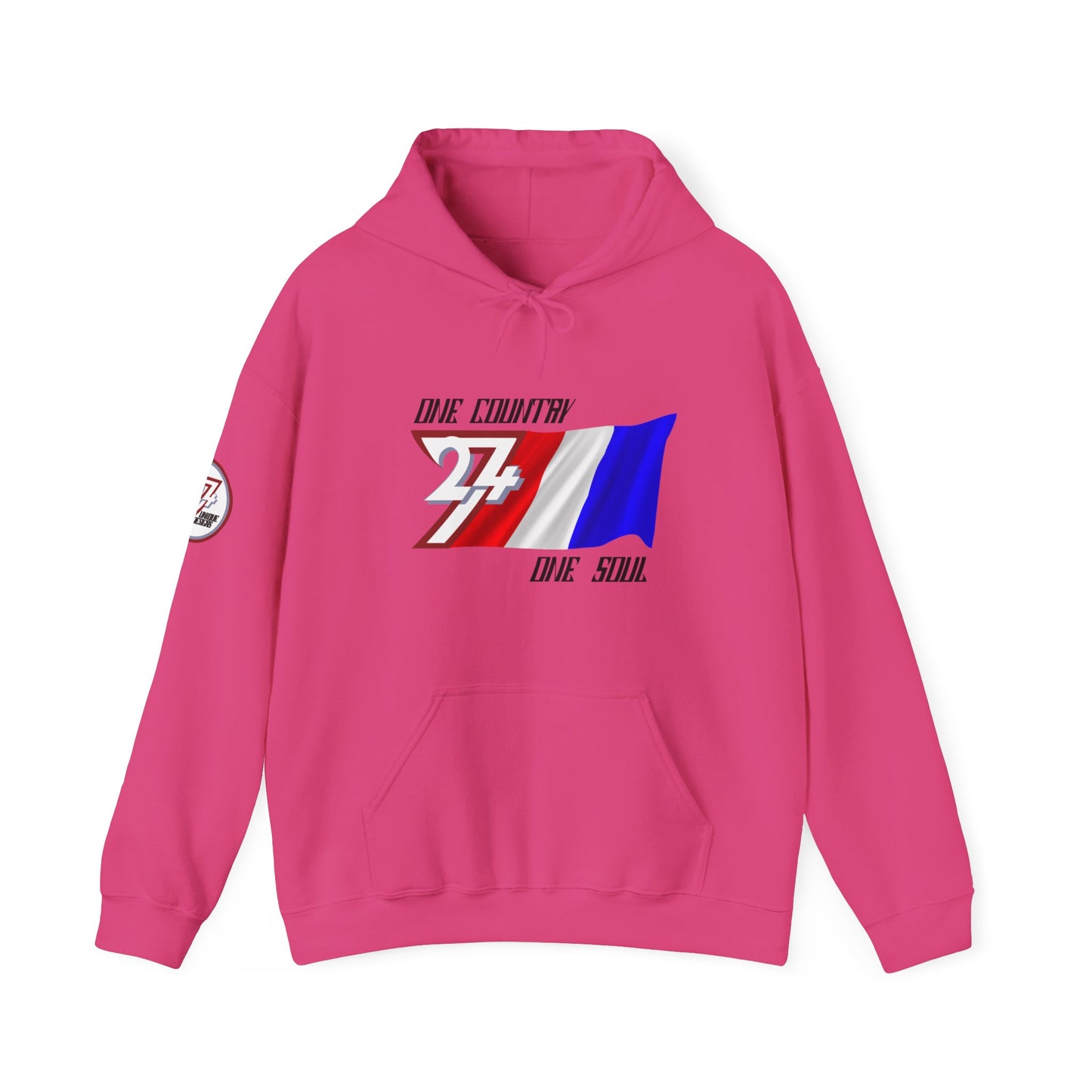 Unique Design 24/7 France Flag Printed Unisex custom Hoodie heliconia