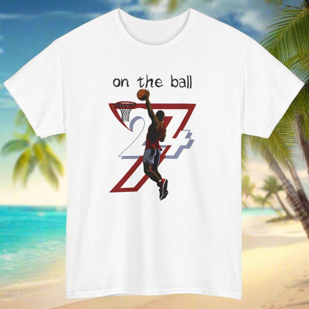 Unique Design Basketball Sport Printed T-shirt white