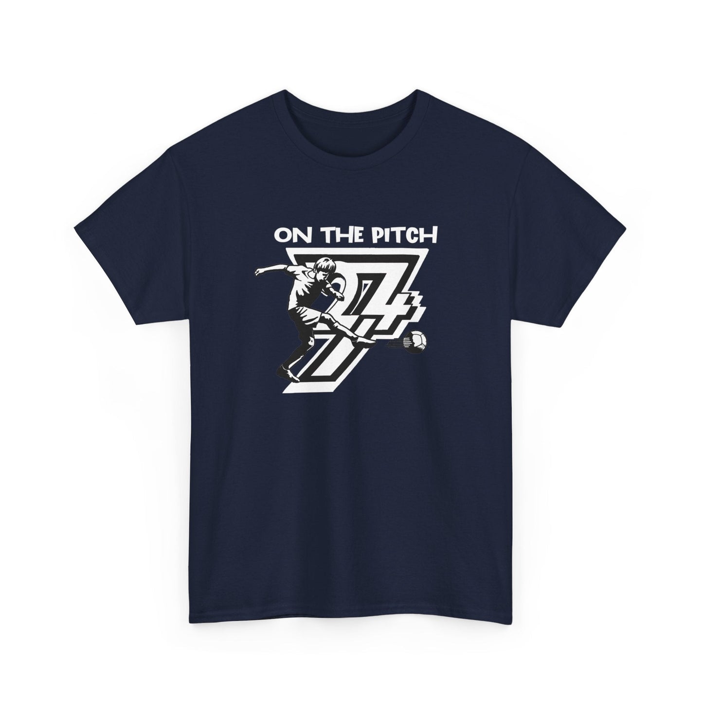Unique Design Football tee On The Pitch Football Sport Printed T-shirt navy