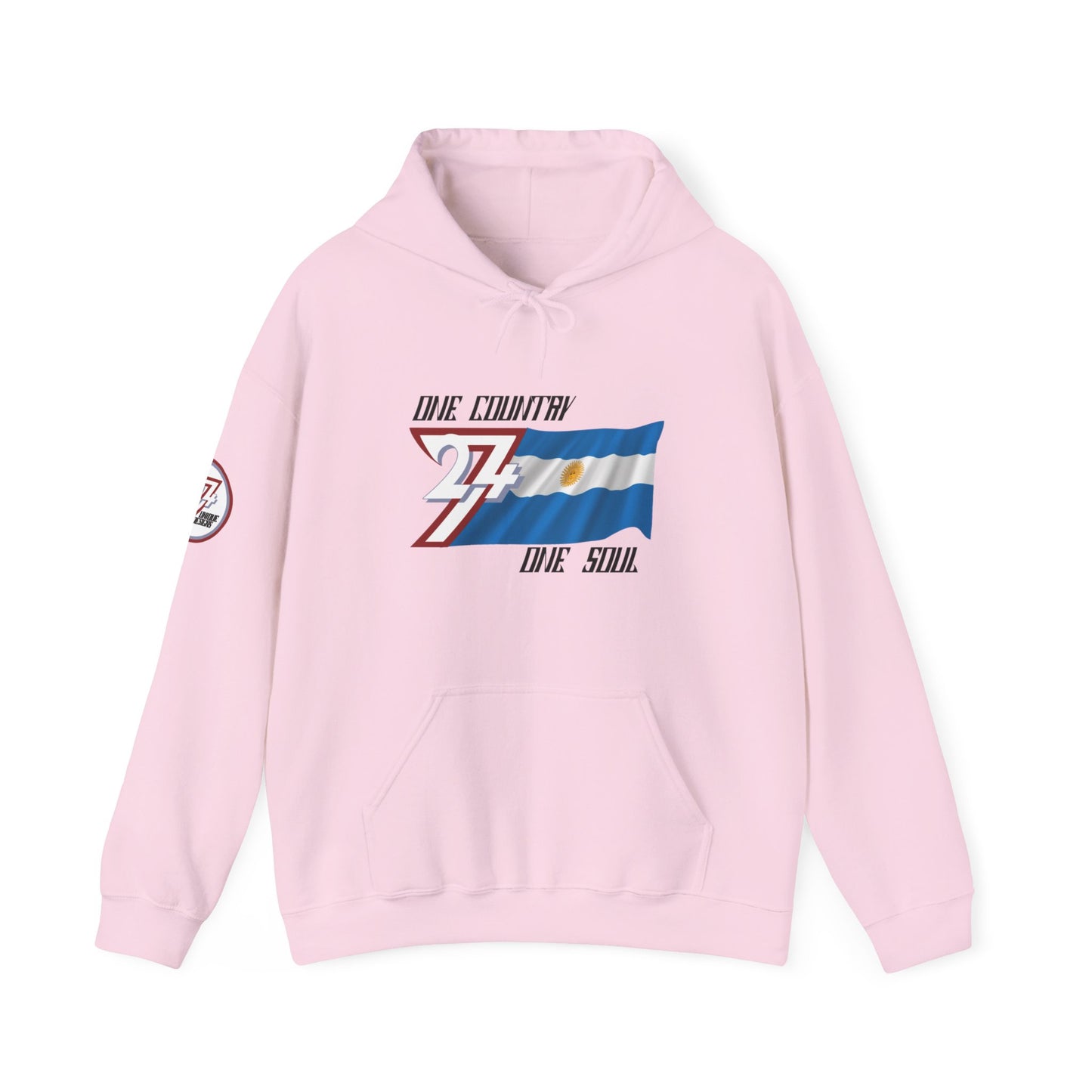 Unique Design 24/7 Argentina Flag Printed Unisex custom Hoodie light pink