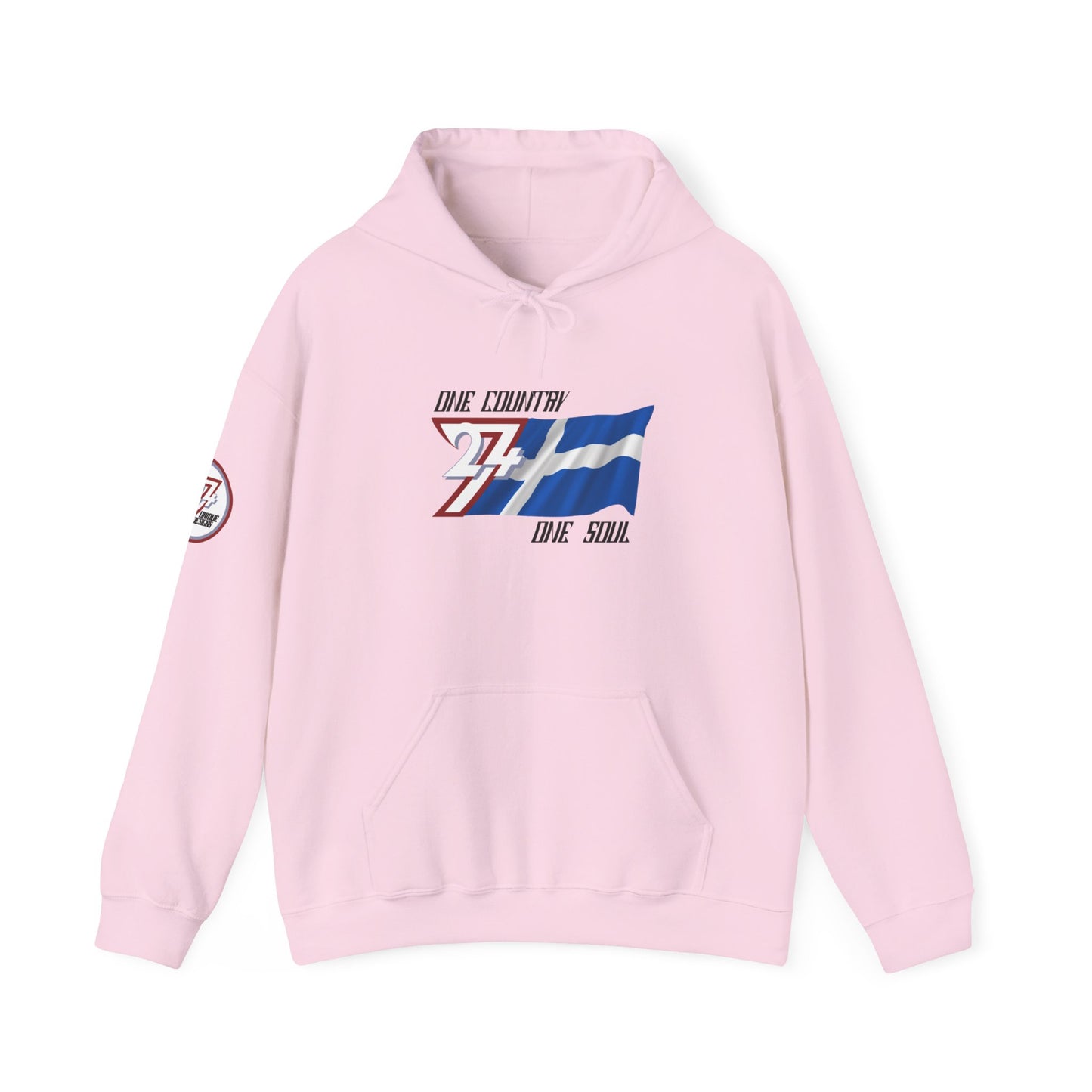 Unique Design 24/7 Finland Flag Printed Unisex custom Hoodie light pink