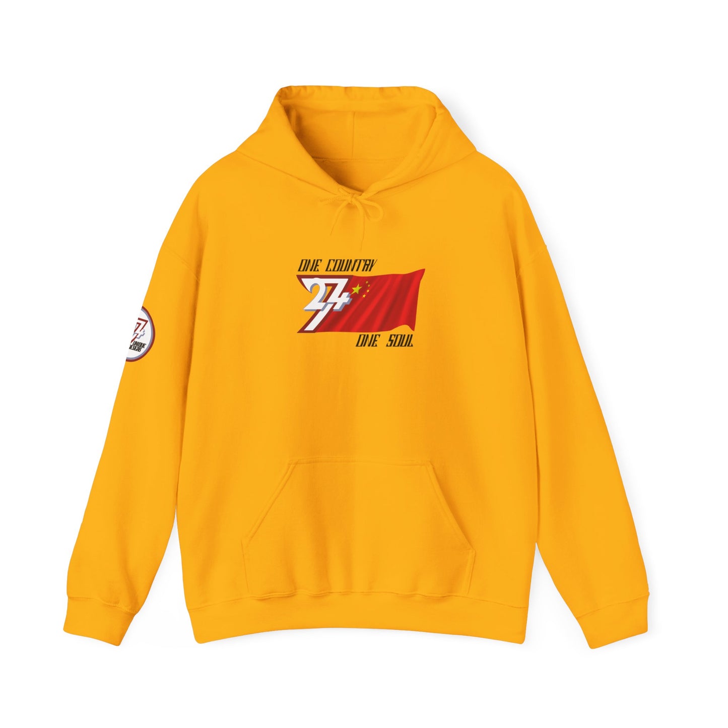 Unique Design China Flag custom hoodie gold