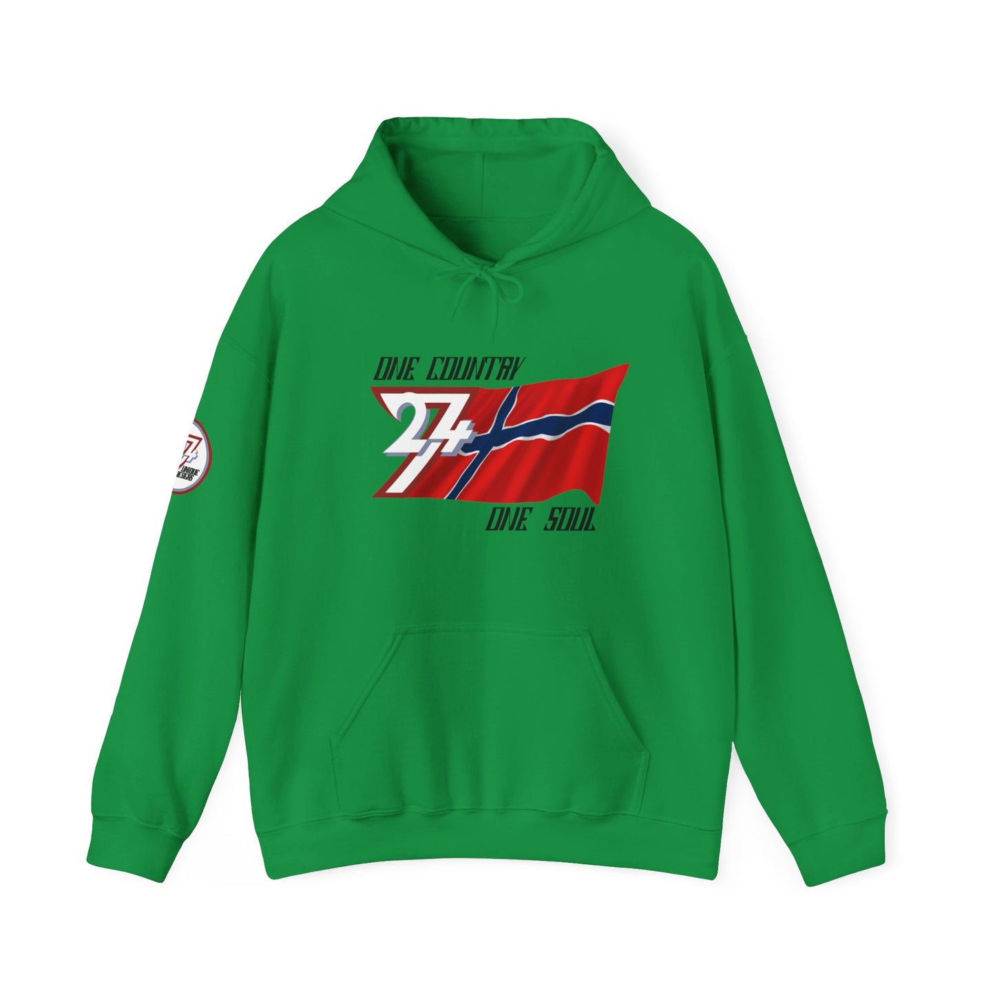 Unique Design 24/7 Norway Flag Printed Unisex custom Hoodie irish green