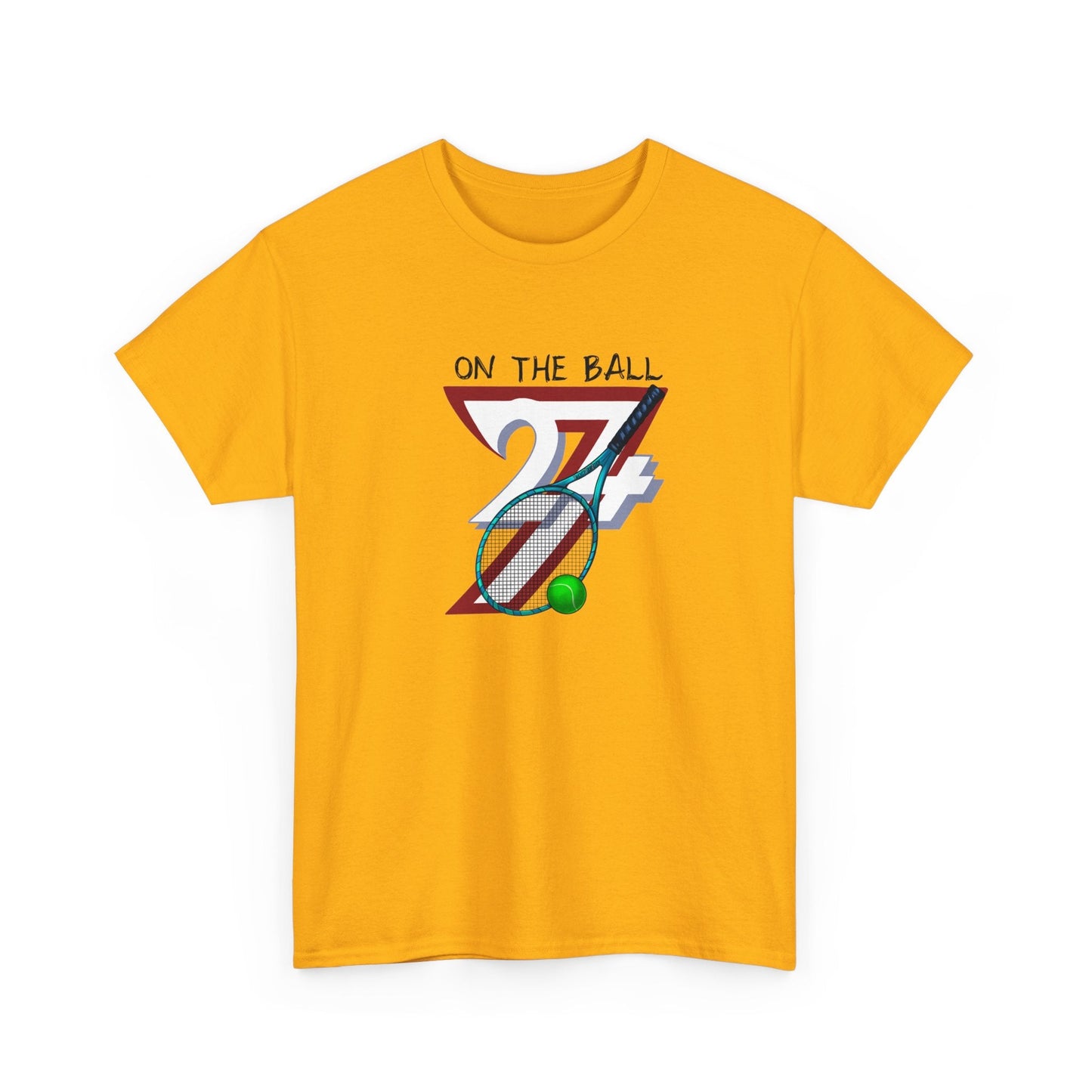 Unique Design Tennis Sport Printed T-shirt gold