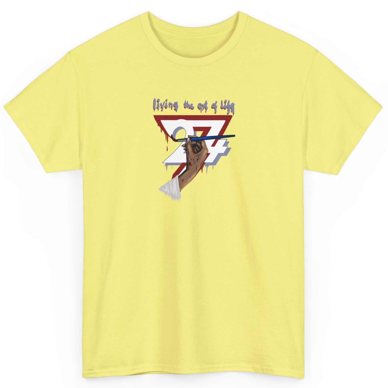 Unique Design Art of Life graphics t-shirt corn silk