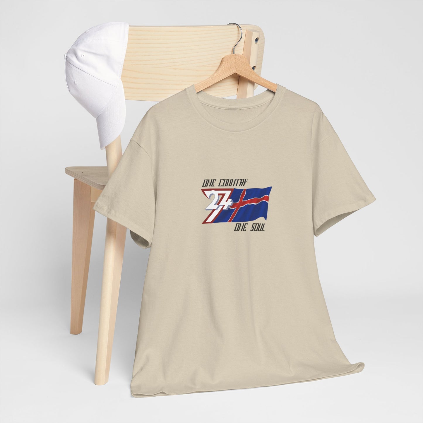 Unique Design 24/7 Iceland Flag Printed Unisex custom T-shirt sand
