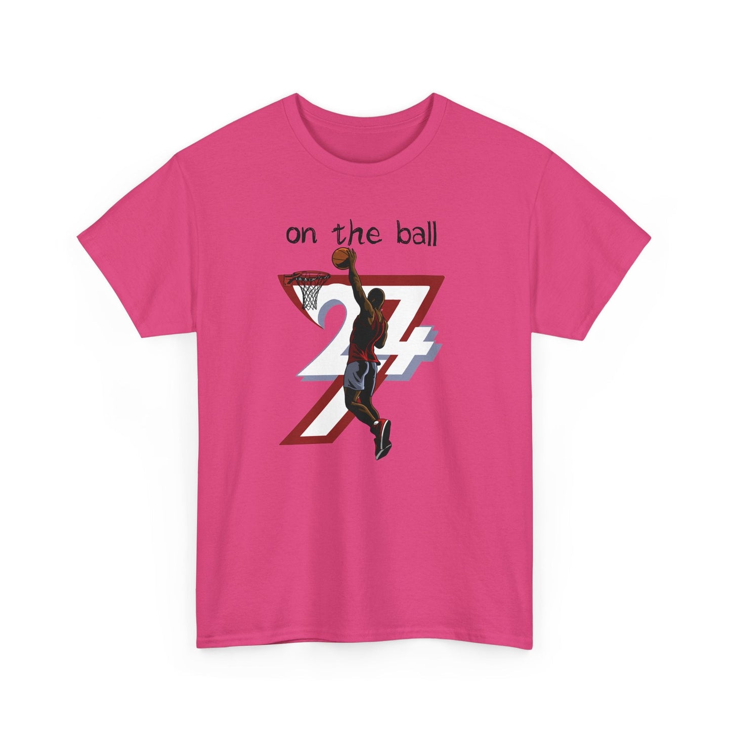 Unique Design Basketball Sport Printed T-shirt heliconia