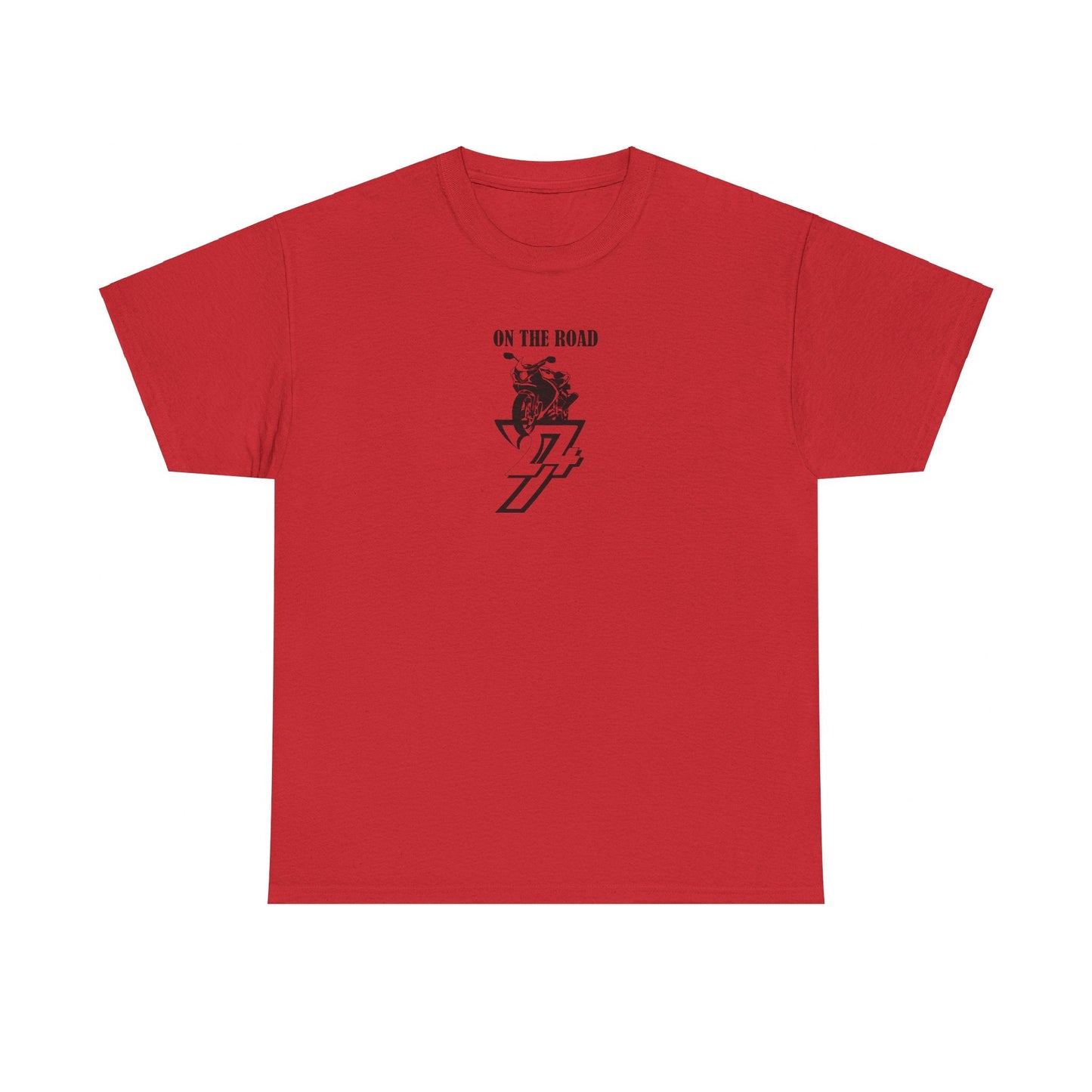 Unique Design On The Road Bike T-shirt red