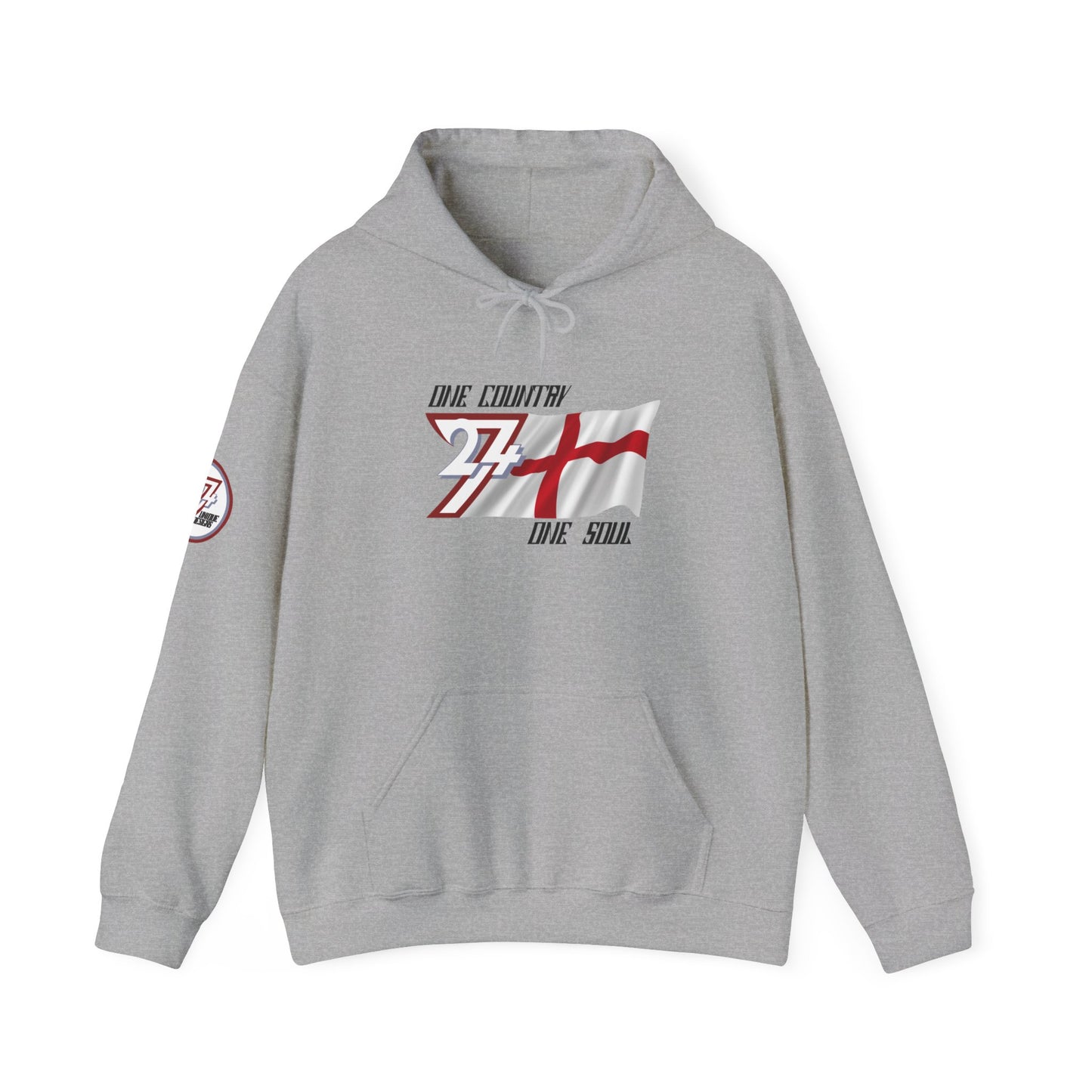Unique Design 24/7 England Flag Printed Unisex custom Hoodie sport grey
