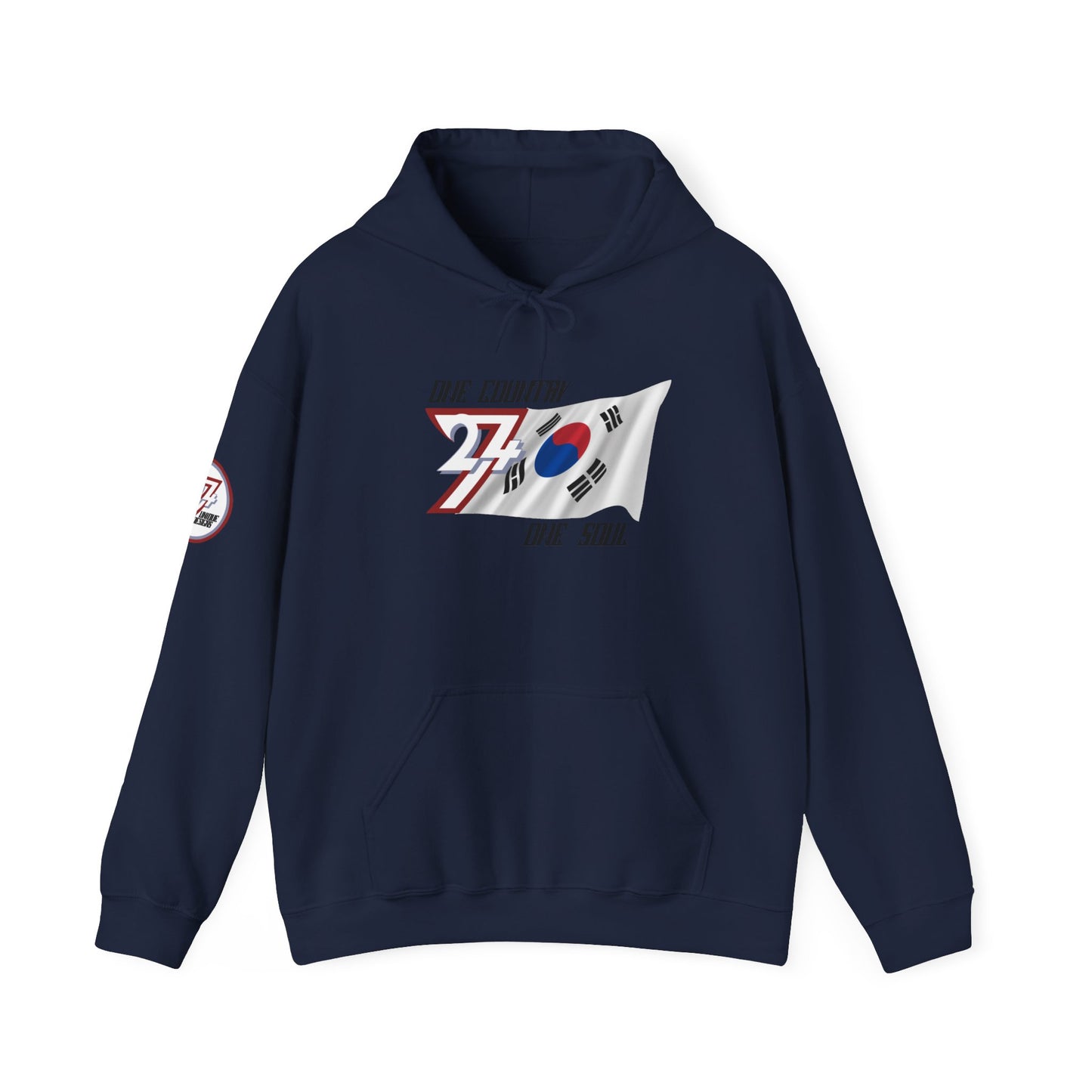 Unique Design 24/7 South Korea Flag custom hoodie navy