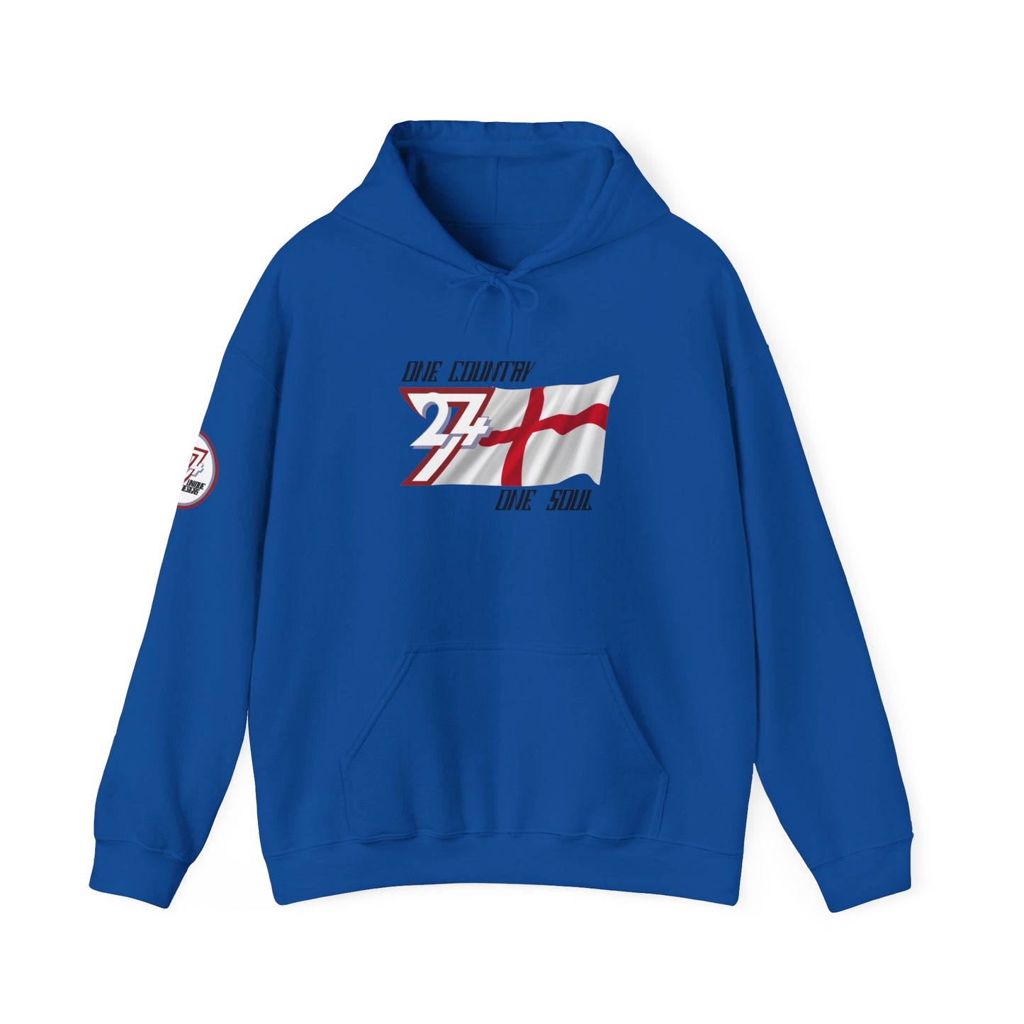 Unique Design 24/7 England Flag Printed Unisex custom Hoodie royal