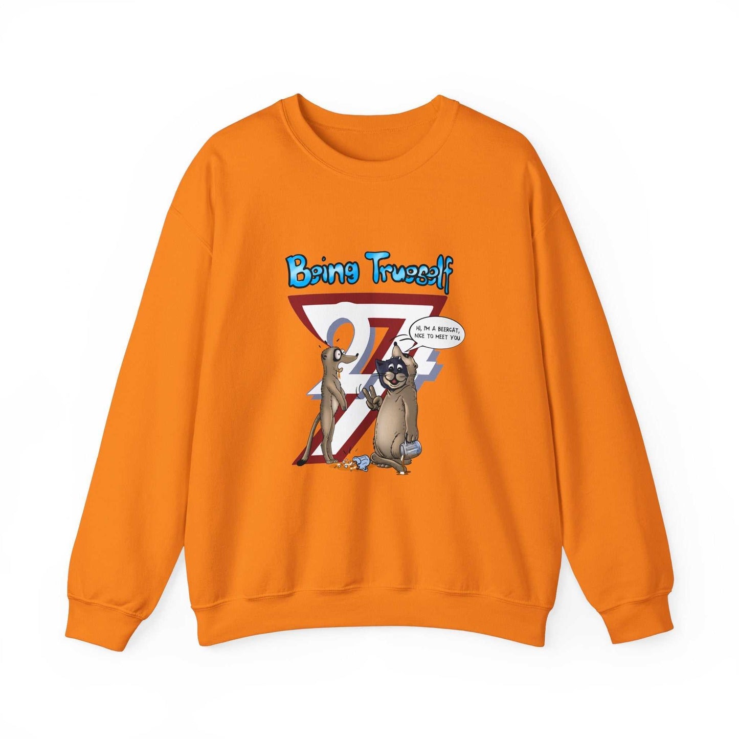 Unique Design Being True-self Heavy Blend™ Crewneck Sweatshirt orange