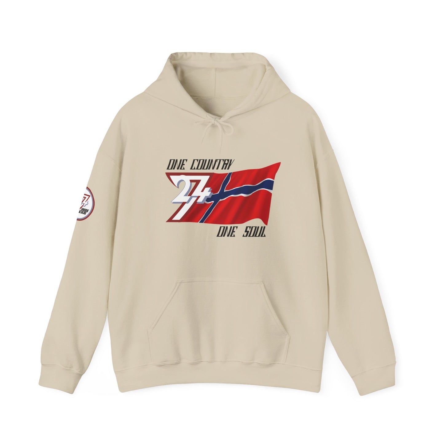 Unique Design 24/7 Norway Flag Printed Unisex custom Hoodie sand