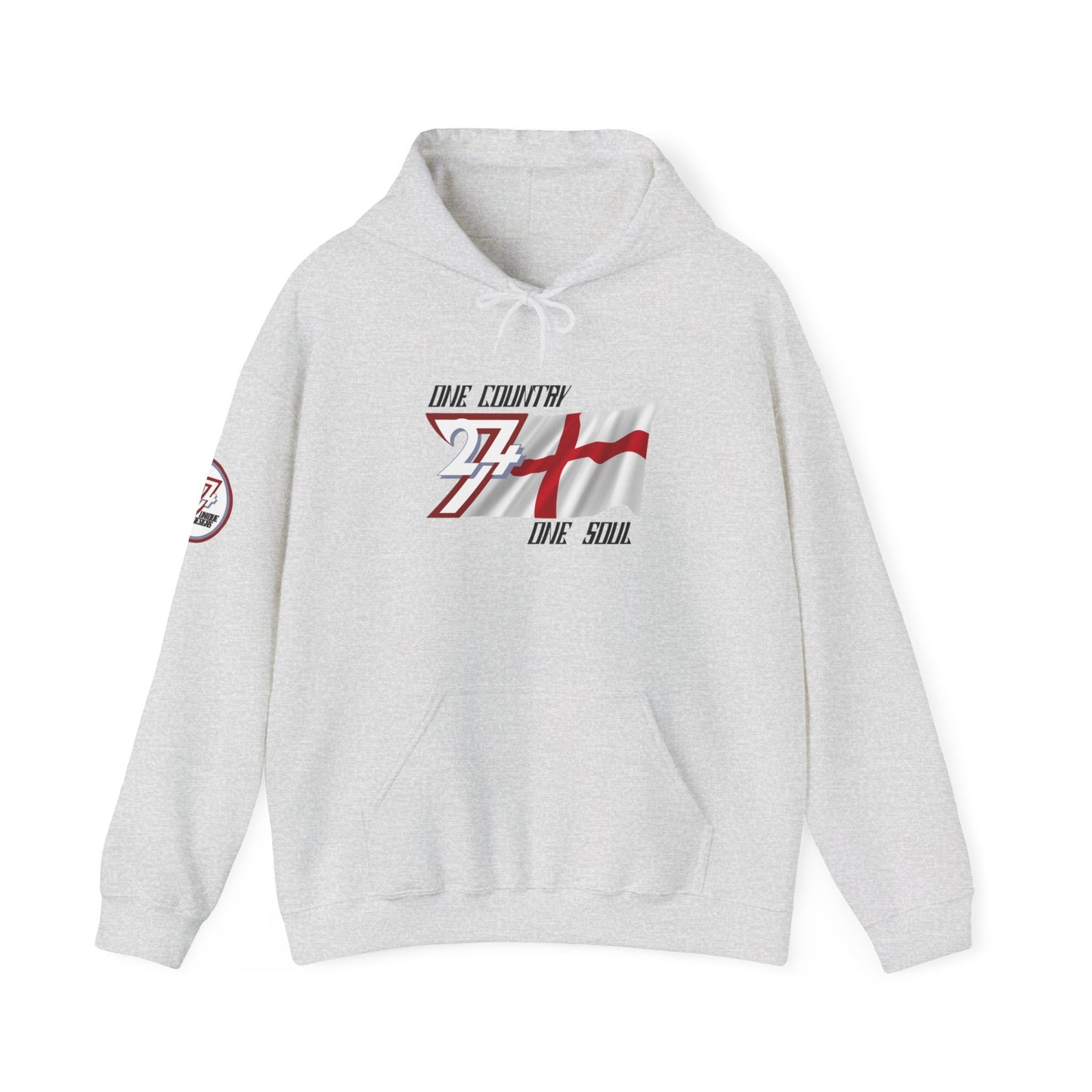 Unique Design 24/7 England Flag Printed Unisex custom Hoodie ash
