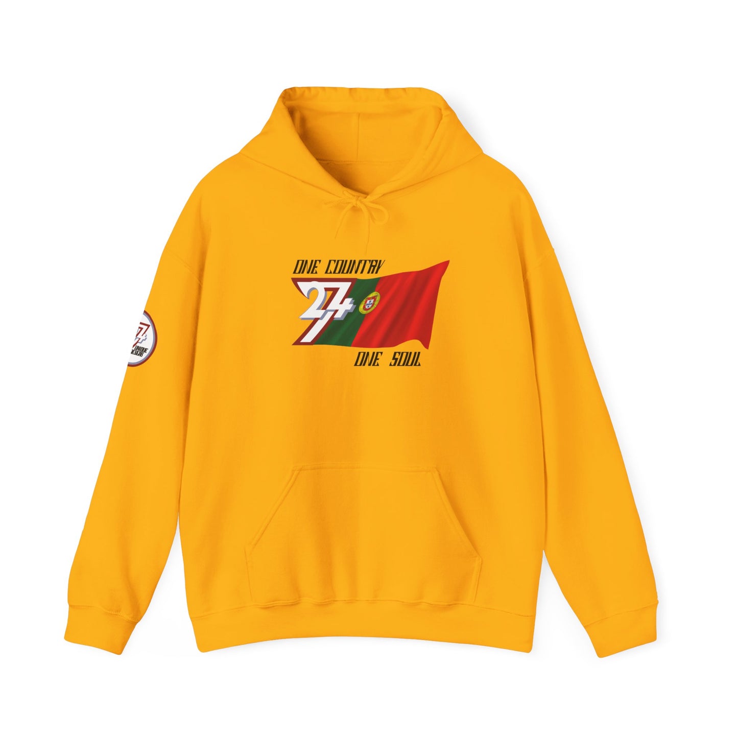 Unique Design 24/7 Portugal Flag custom hoodie gold
