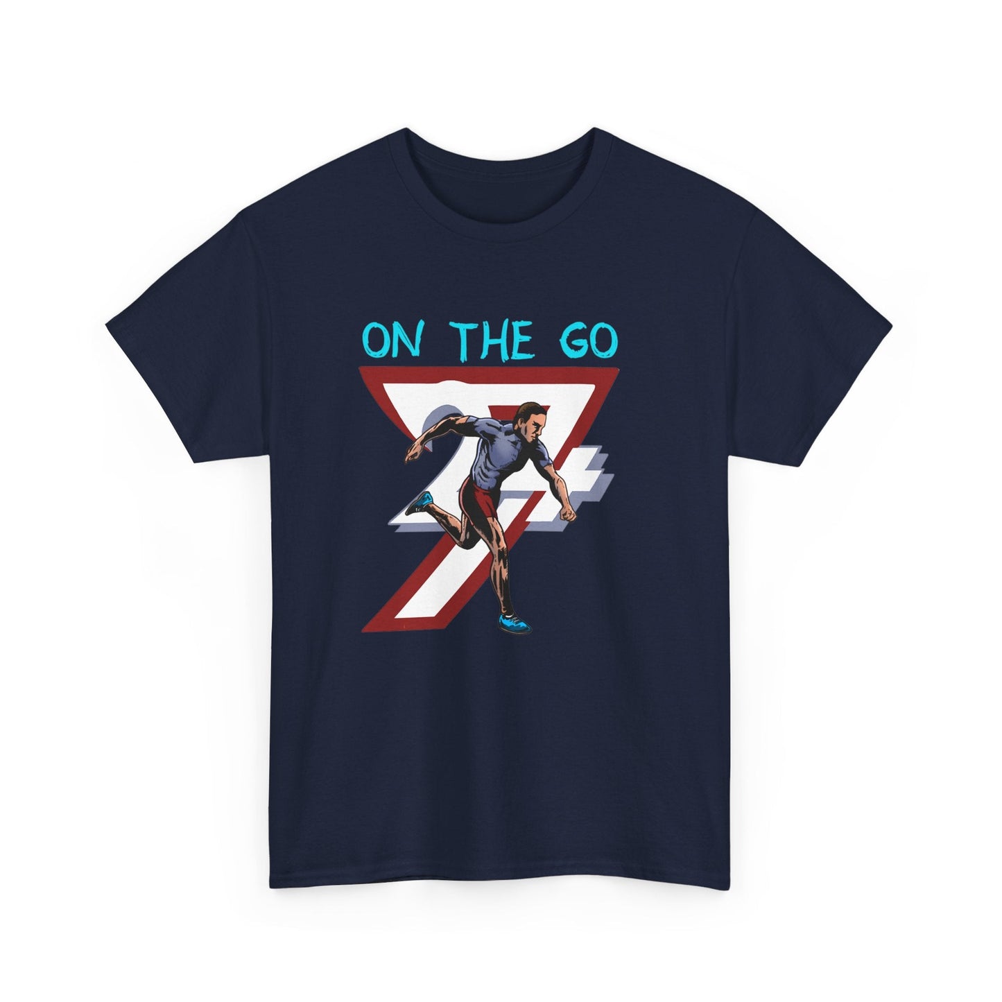 Unique Design Runner Sport Printed T-shirt navy