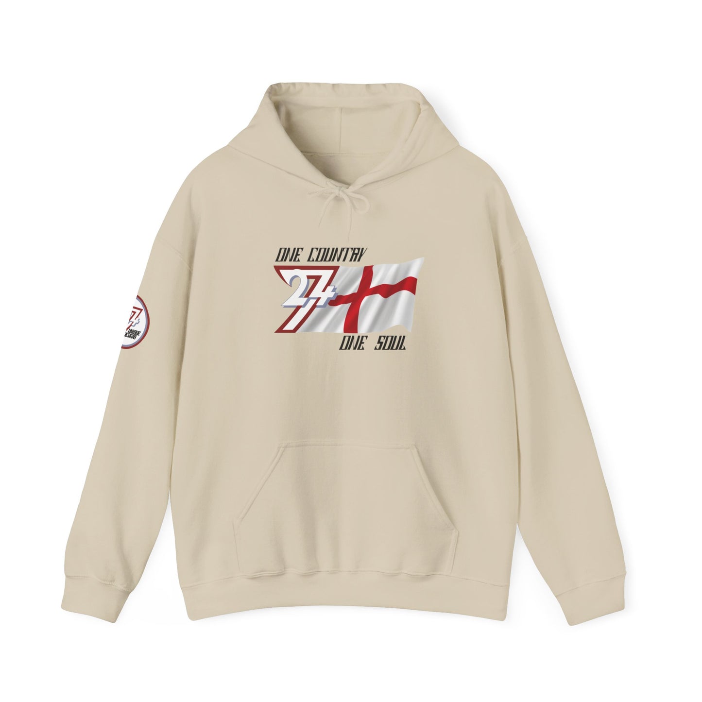 Unique Design 24/7 England Flag Printed Unisex custom Hoodie sand