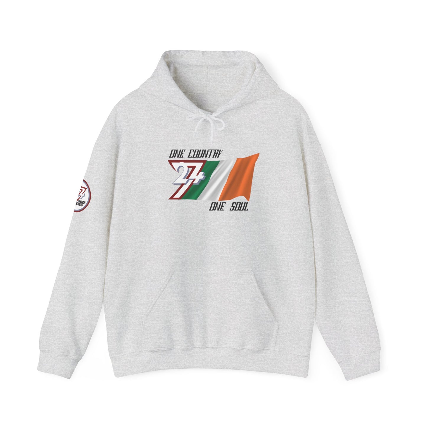 Unique Design 24/7 Ireland Flag Printed Unisex custom Hoodie ash
