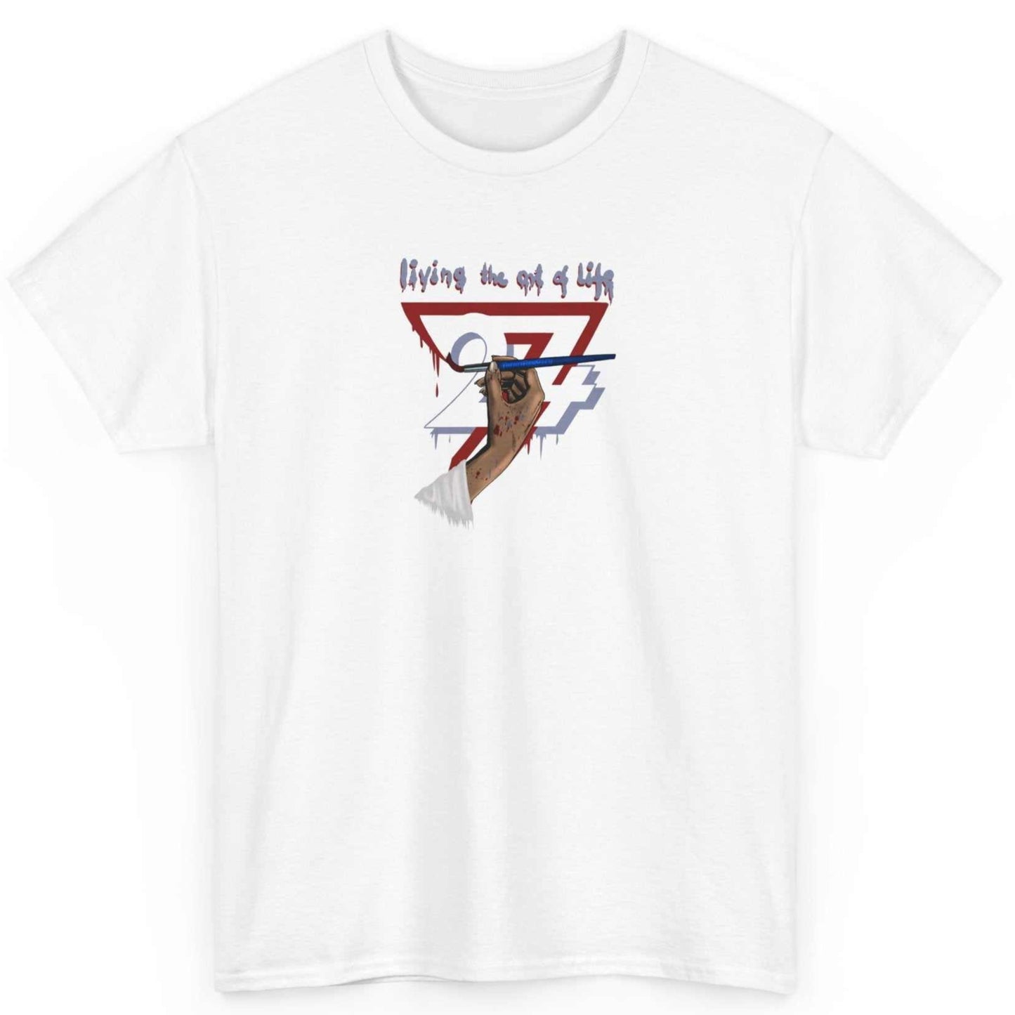 Unique Design Art of Life graphics t-shirt white