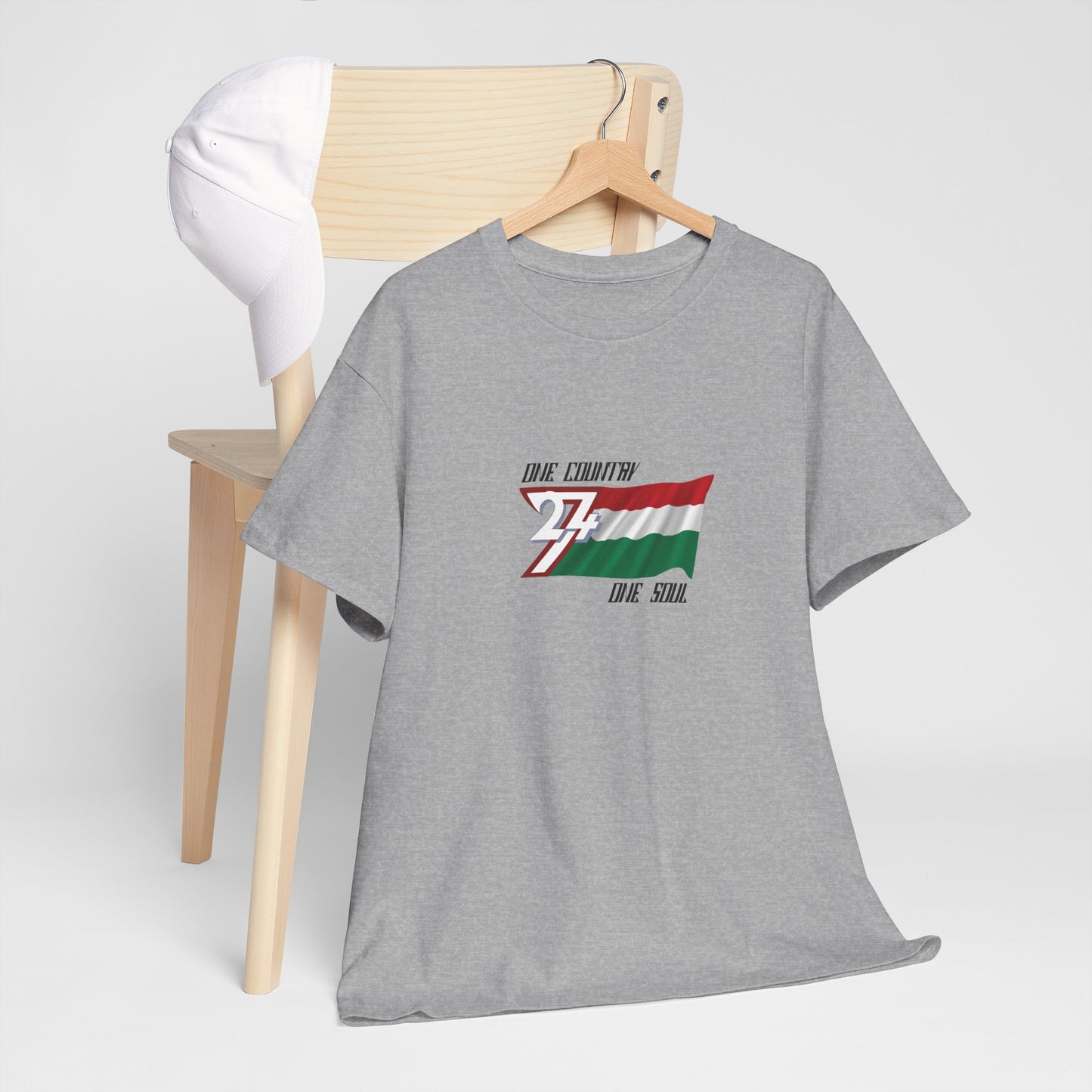 Unique Design 24/7 Hungary Flag Printed Unisex custom T-shirt sport grey