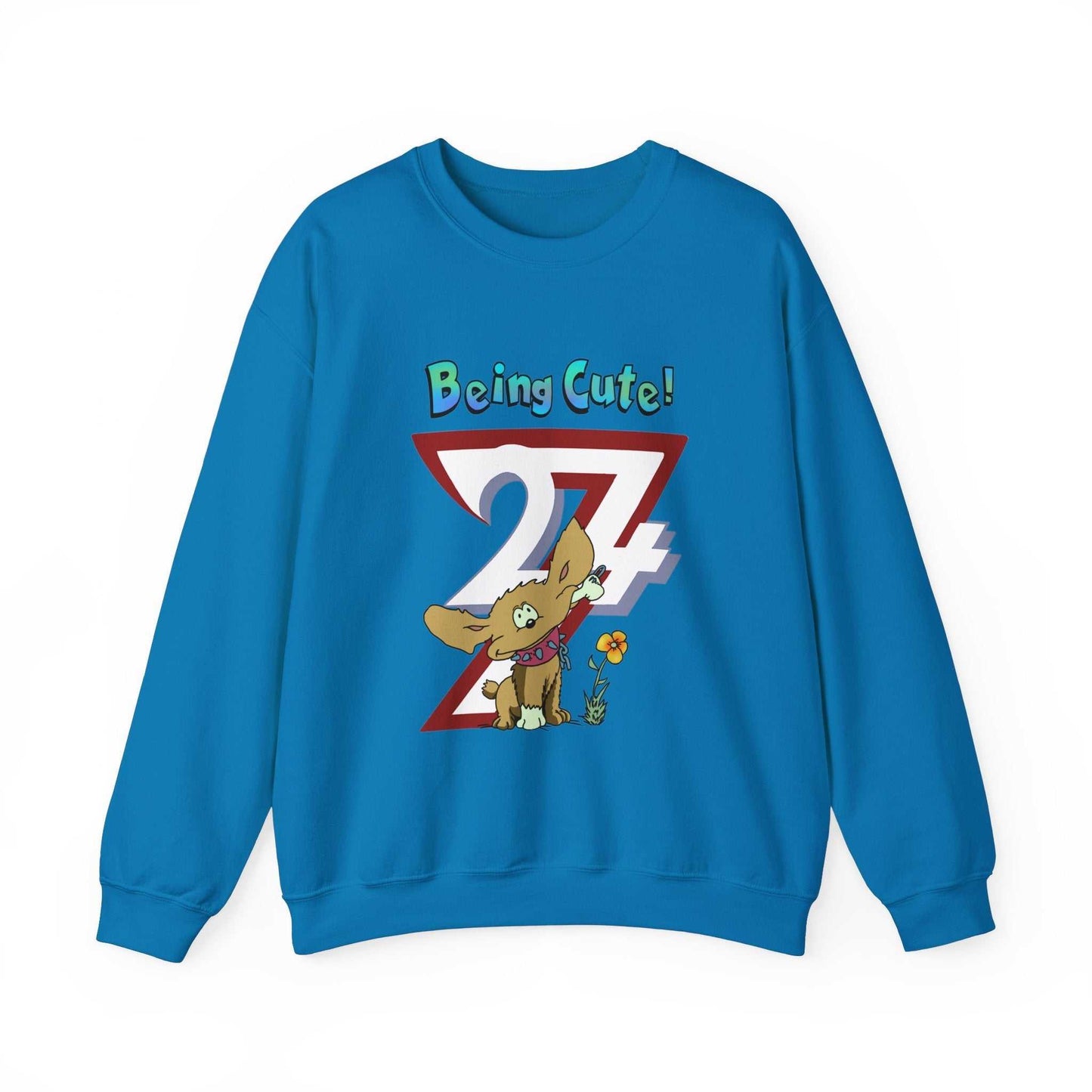 Unique Design Being Cute Doggy Heavy Blend™ Crewneck Sweatshirt sapphire