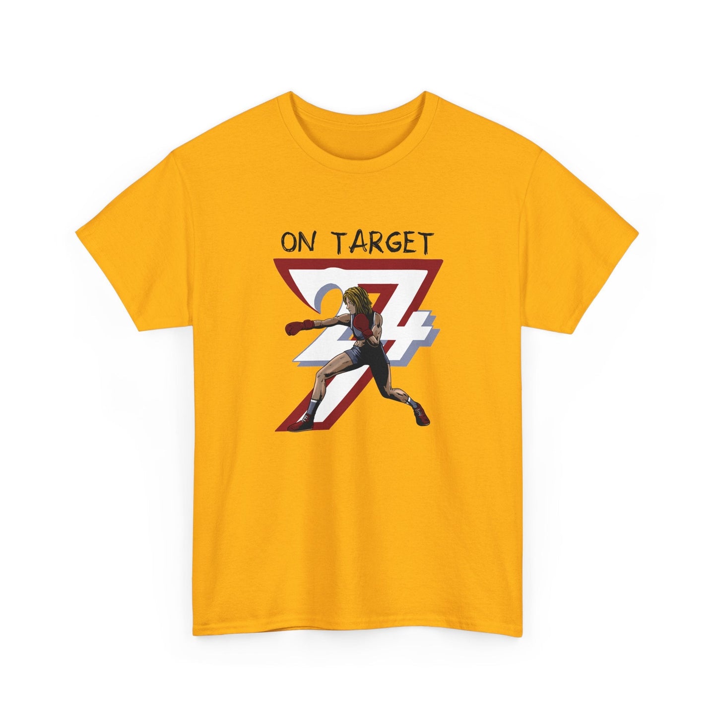 Unique Design Female Boxer Sport T-shirt gold