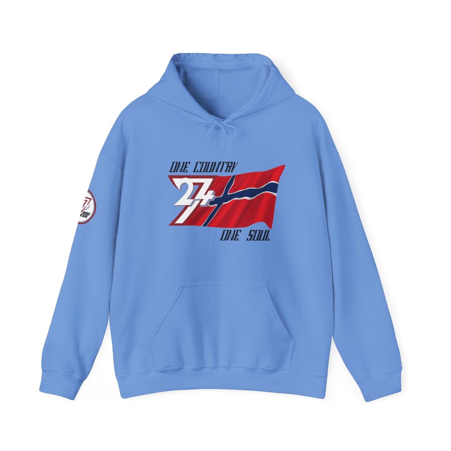 Unique Design 24/7 Norway Flag Printed Unisex custom Hoodie carolina blue