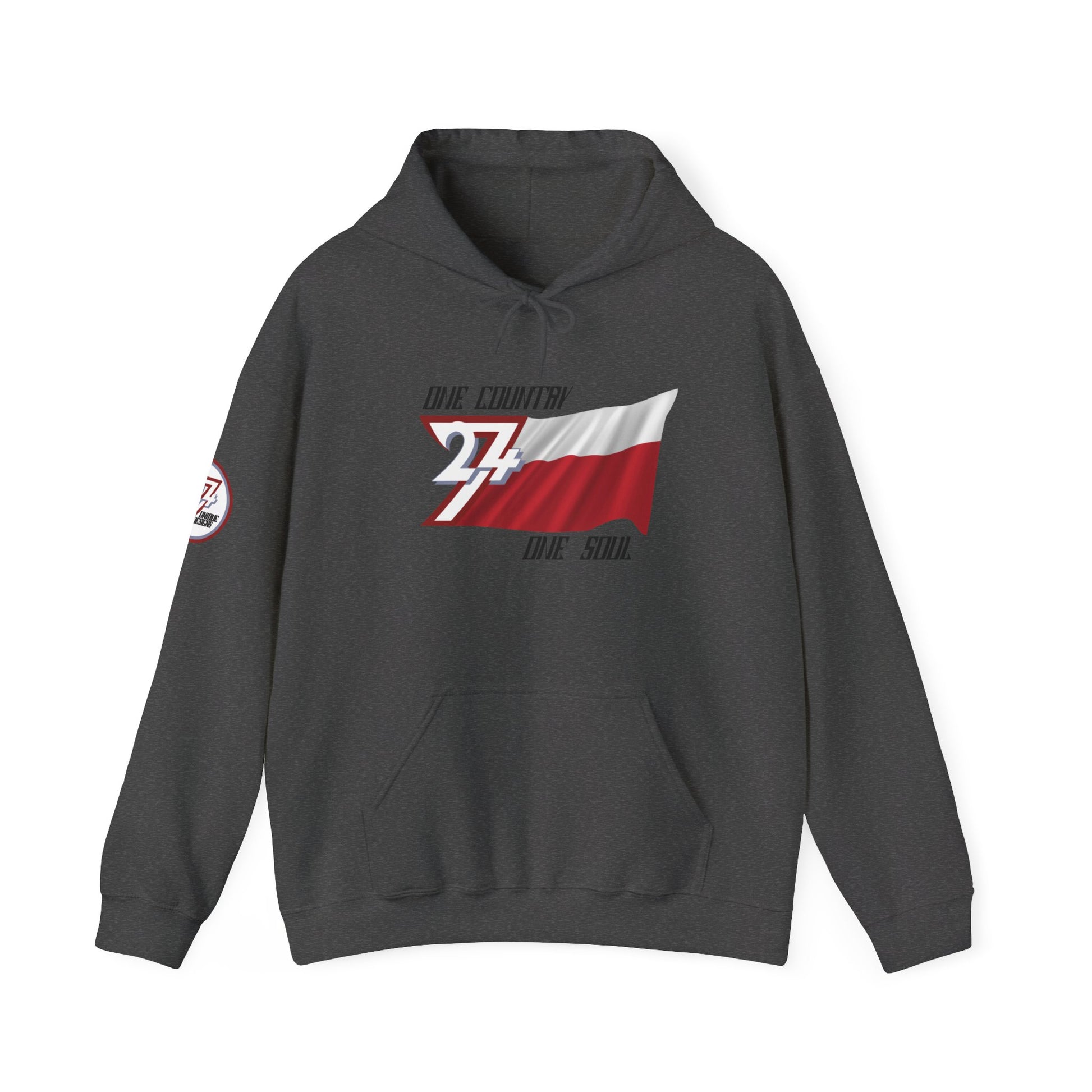 Unique Design 24/7 Poland Flag custom hoodie dark heather