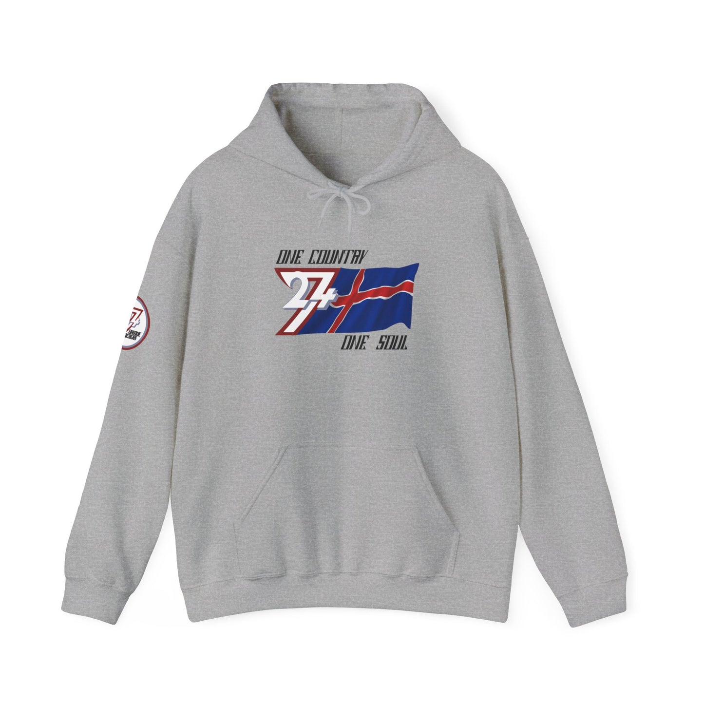 Unique Design 24/7 Iceland Flag Printed Unisex custom Hoodie sport grey