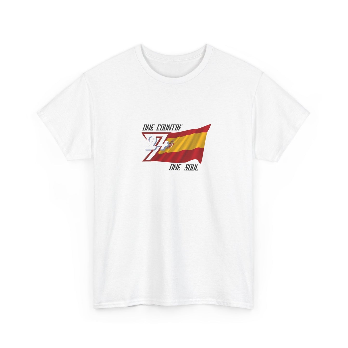 Unique Design 24/7 Spain Flag Printed Unisex custom T-shirt white