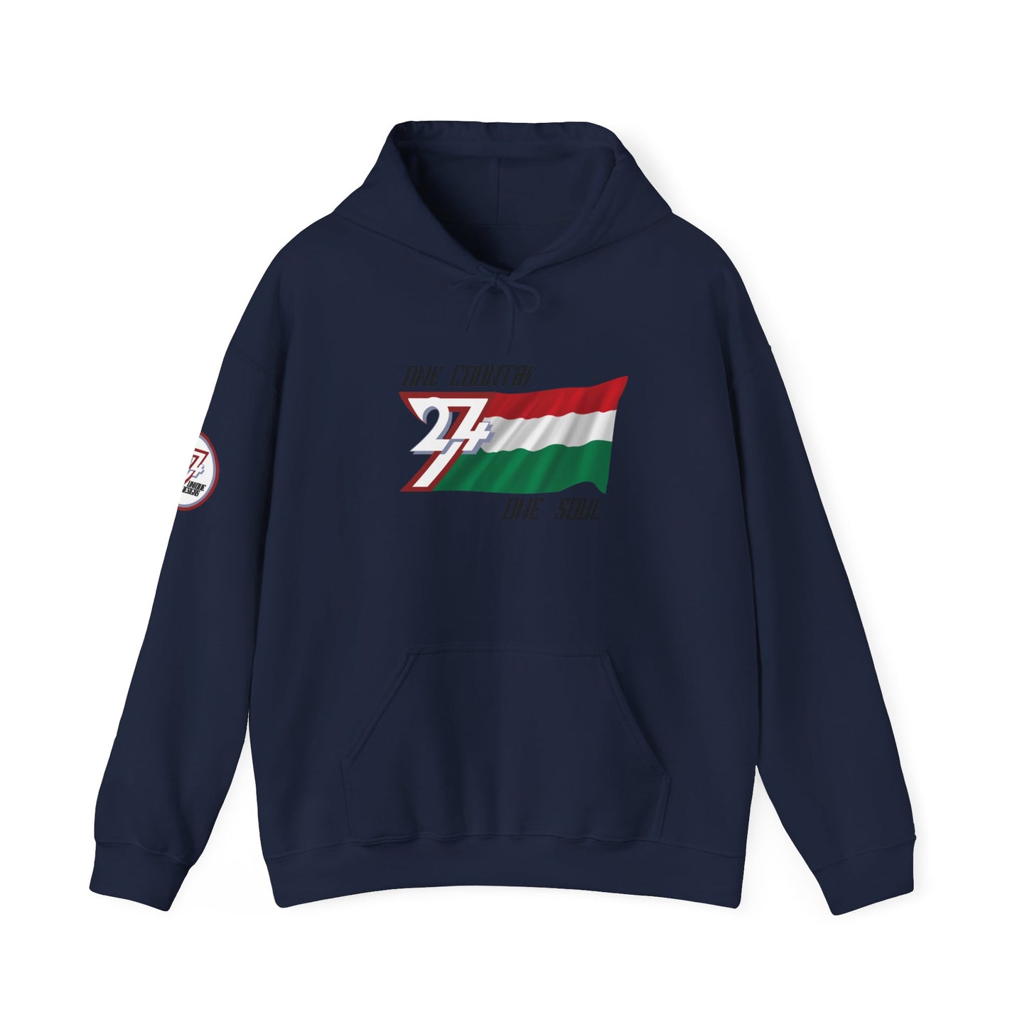 Unique Design 24/7 Hungary Flag Printed Unisex custom Hoodie navy