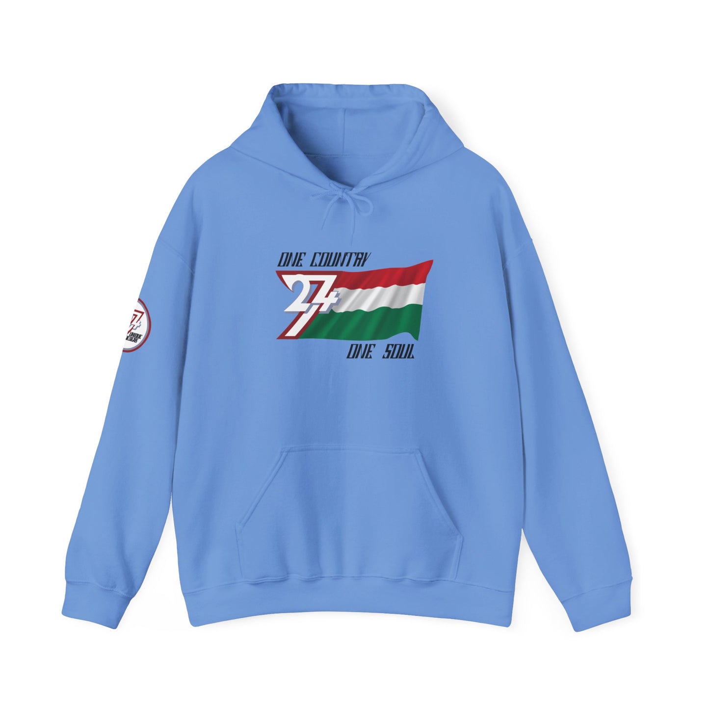 Unique Design 24/7 Hungary Flag Printed Unisex custom Hoodie carolina blue