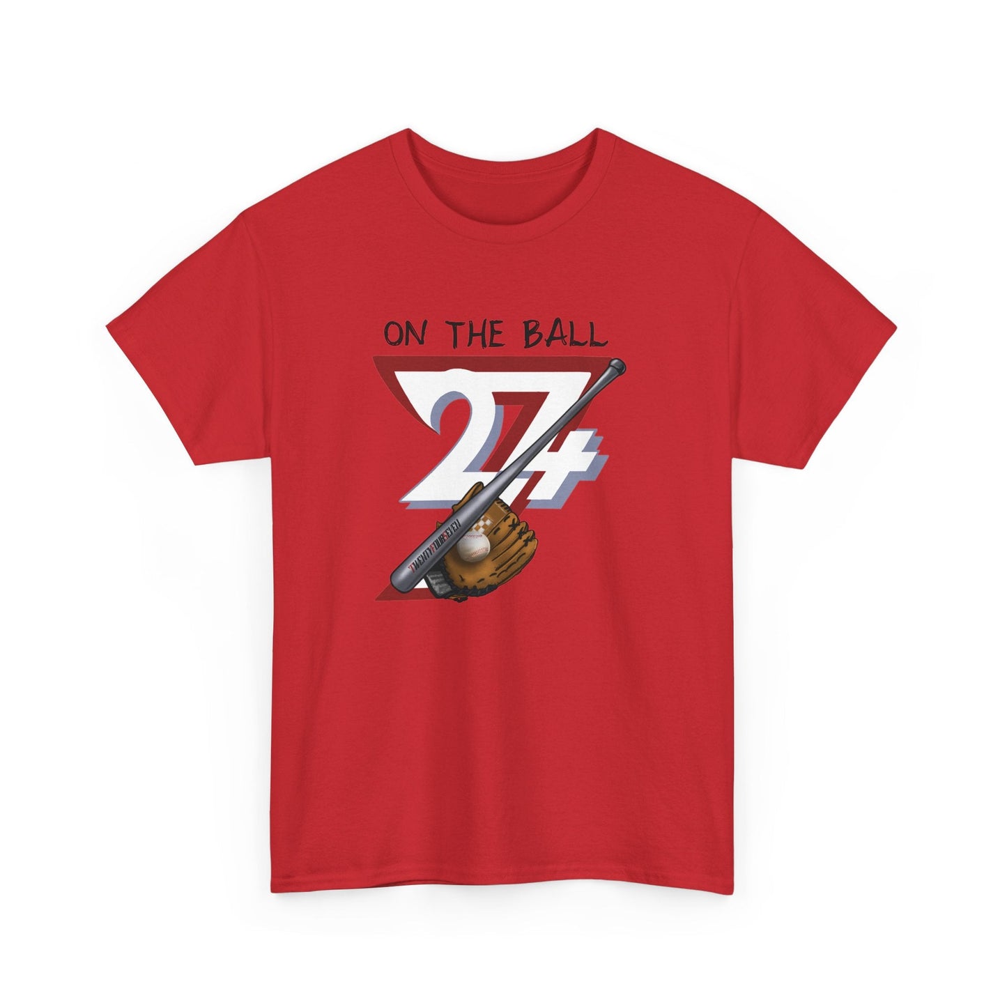 Baseball Sport Printed T-shirt baseball t-shirt by 24/7 Unique Designs red