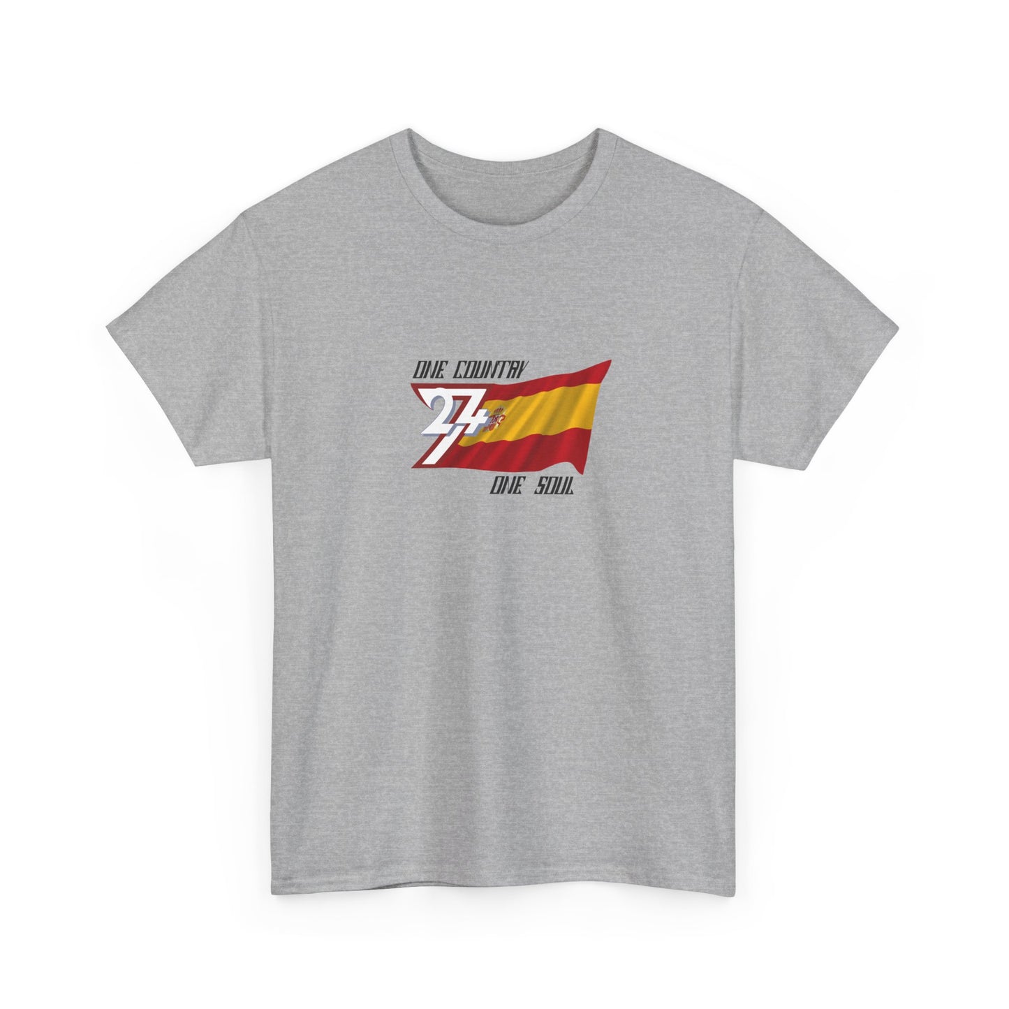 Unique Design 24/7 Spain Flag Printed Unisex custom T-shirt sport grey