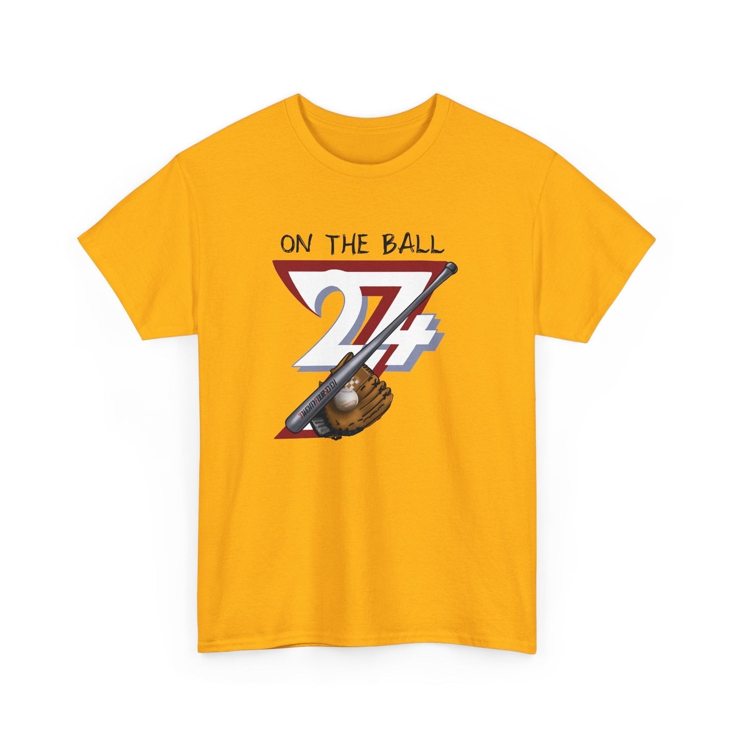 Baseball Sport Printed T-shirt baseball t-shirt by 24/7 Unique Designs gold