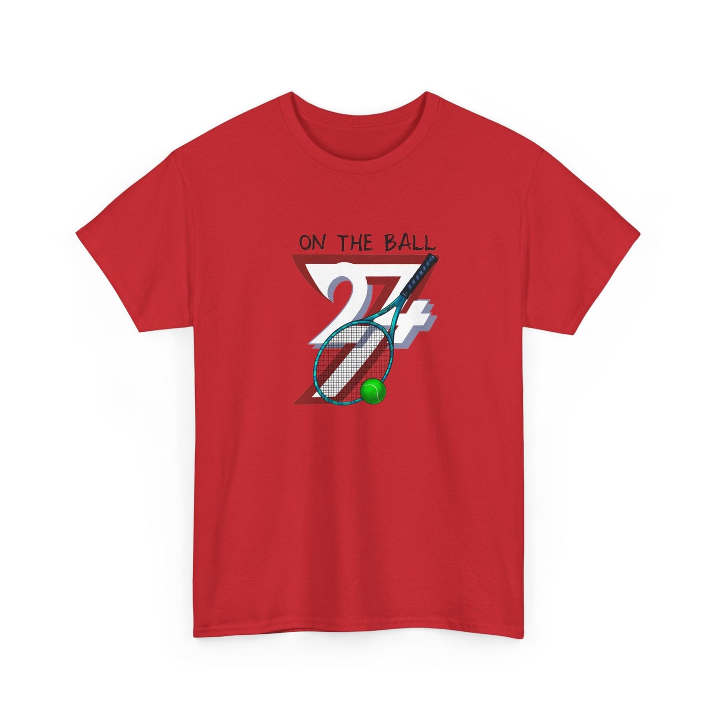 Unique Design Tennis Sport Printed T-shirt red