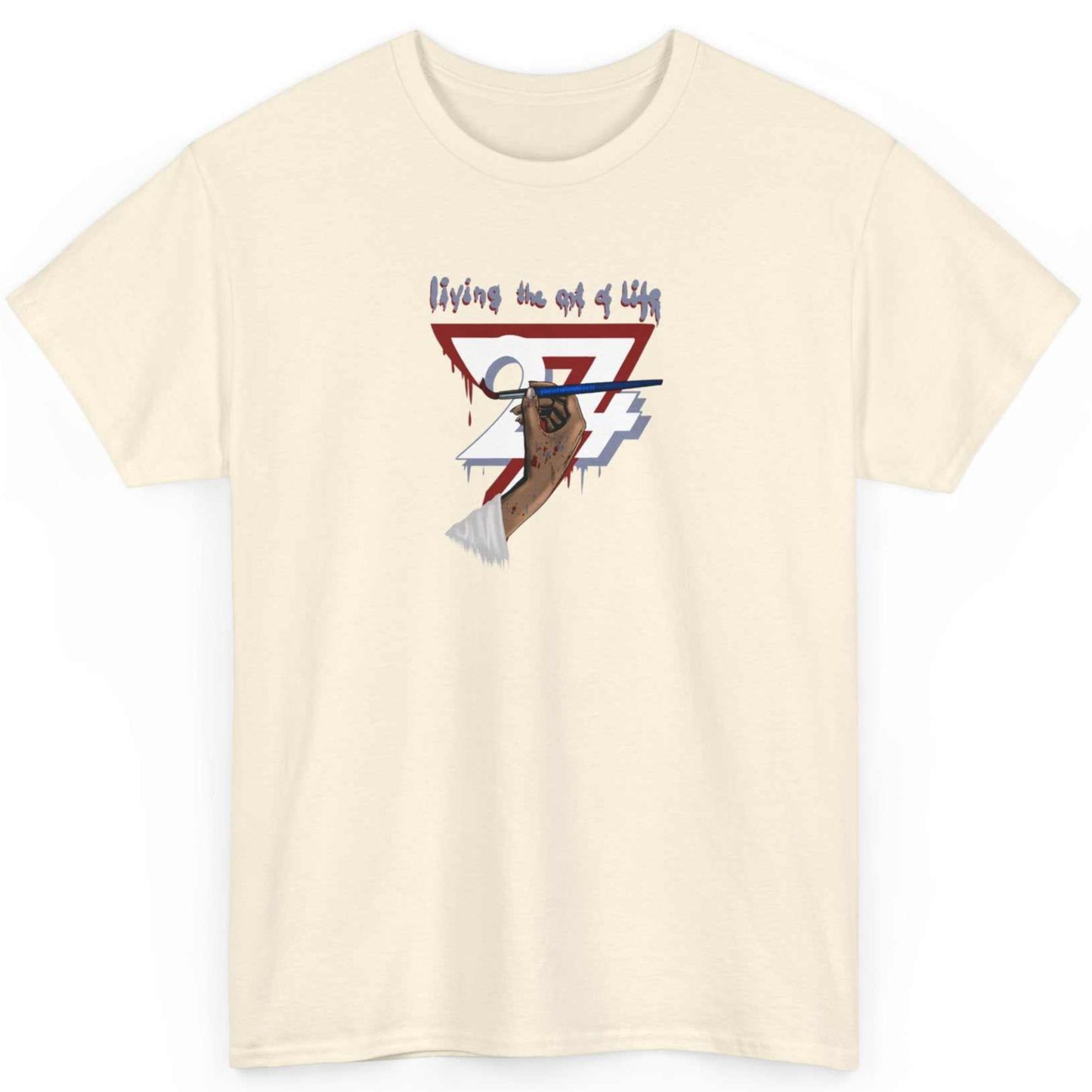 Unique Design Art of Life graphics t-shirt natural