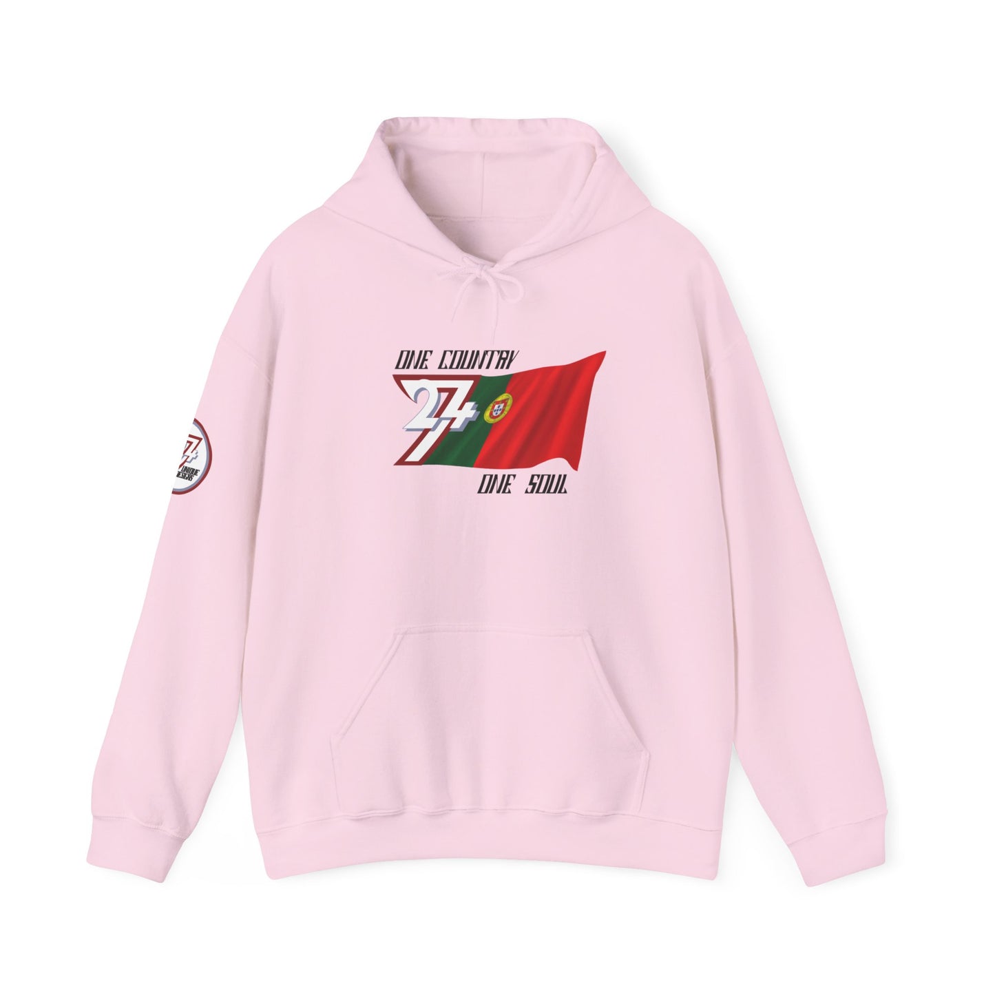 Unique Design 24/7 Portugal Flag custom hoodie light pink