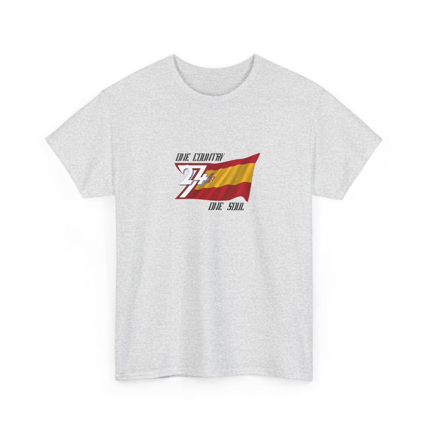 Unique Design 24/7 Spain Flag Printed Unisex custom T-shirt ash