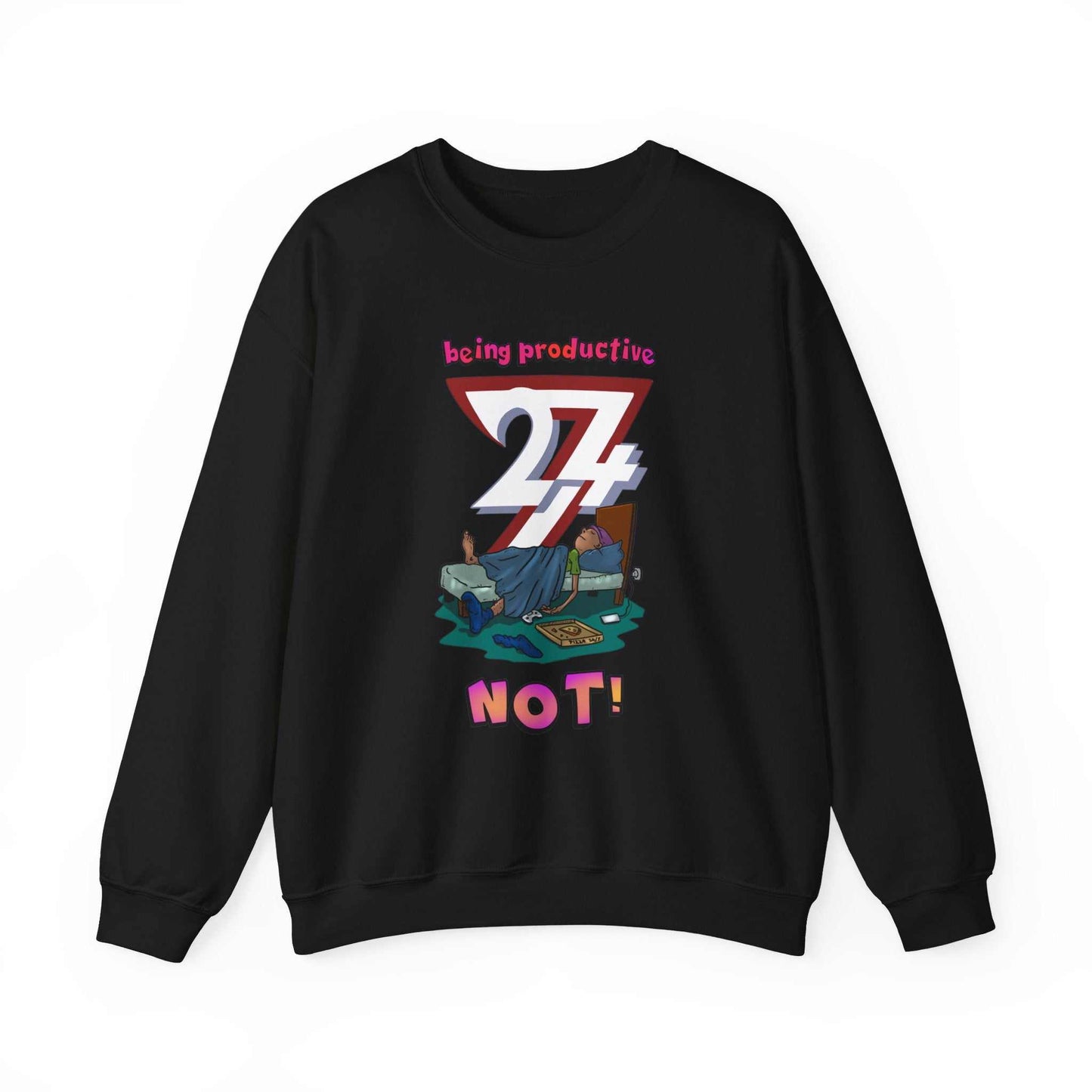 Unique Design Lazy Person Heavy Blend™ Crewneck Sweatshirt black
