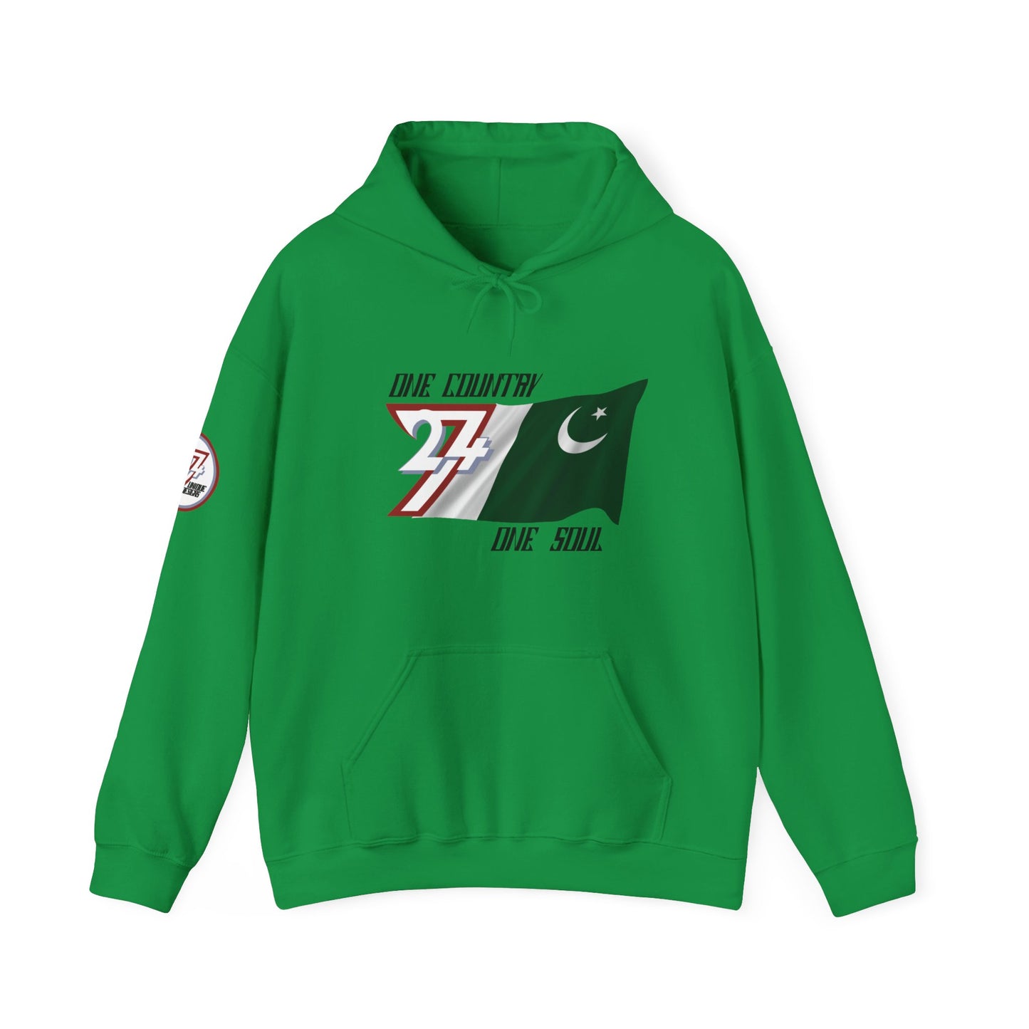 Unique Design 24/7 Pakistan Flag Printed Unisex custom Hoodie irish green