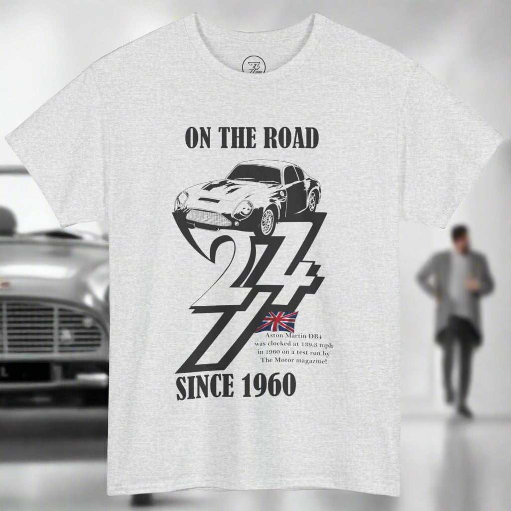 1960 Aston Martin t-shirt Aston Martin top classic car t-shirt by 24/7 Unique Designs ash