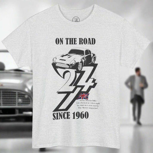 1960 Aston Martin t-shirt Aston Martin top classic car t-shirt by 24/7 Unique Designs ash
